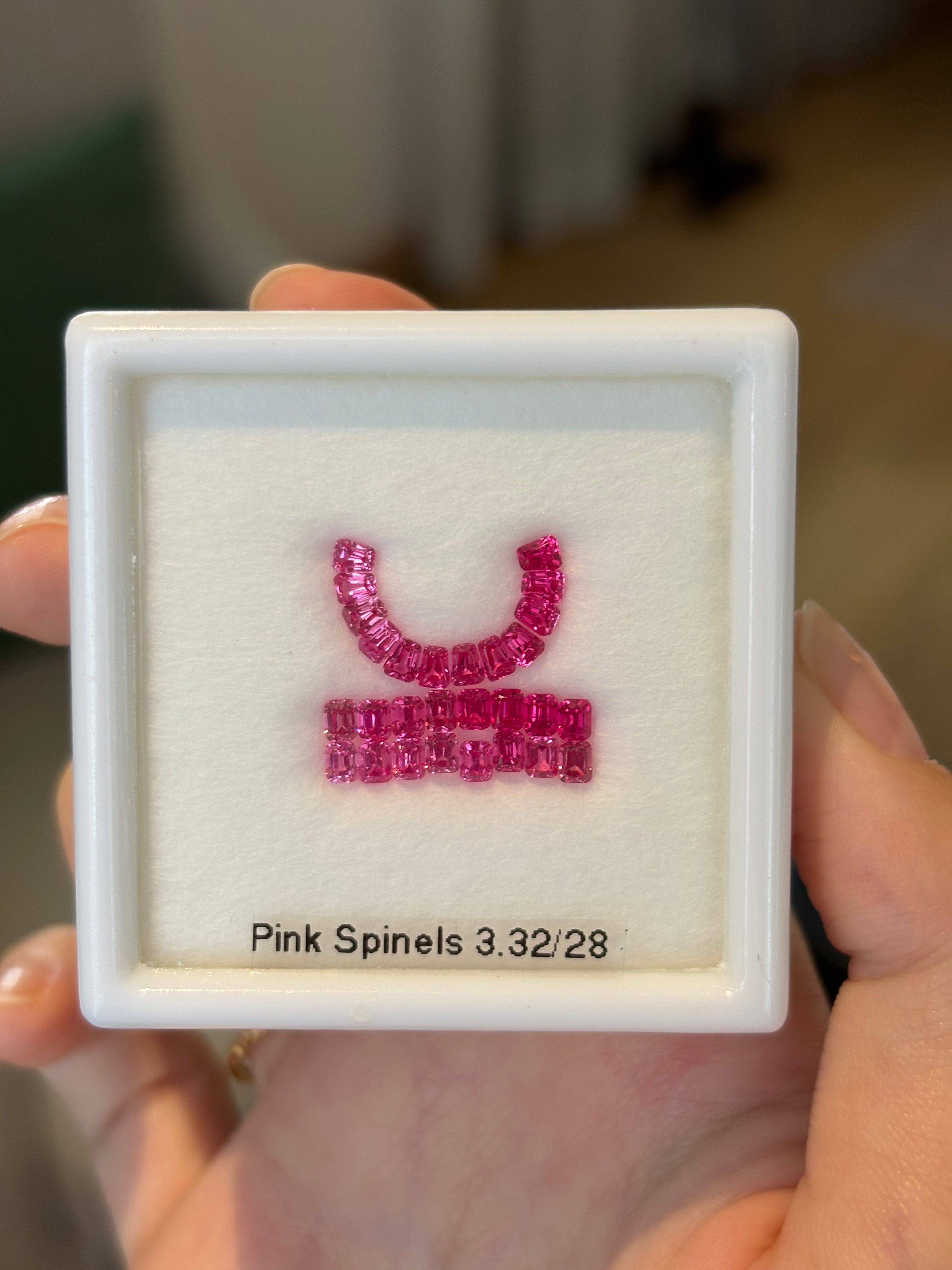 Luxury Promise 3.32ct Pink Spinels Ombré Cushions DXBCD0752