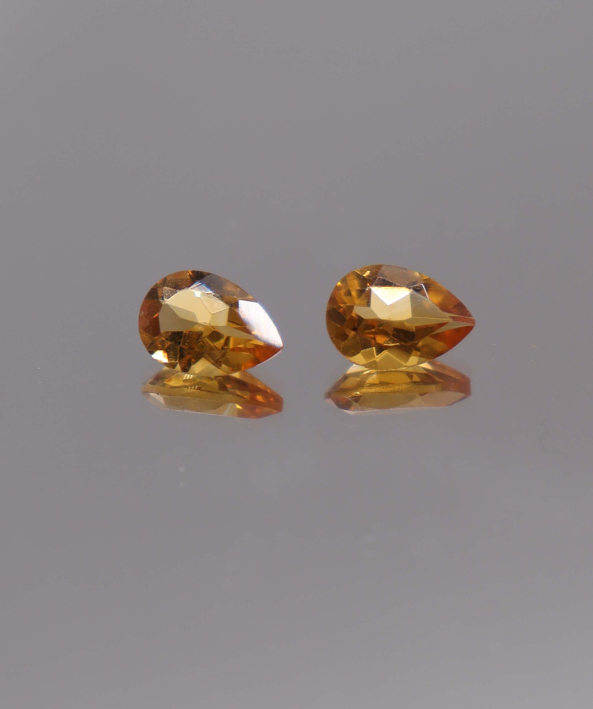 Luxury Promise 3.33ct Pear Citrine PAIR 14 DXBS5501