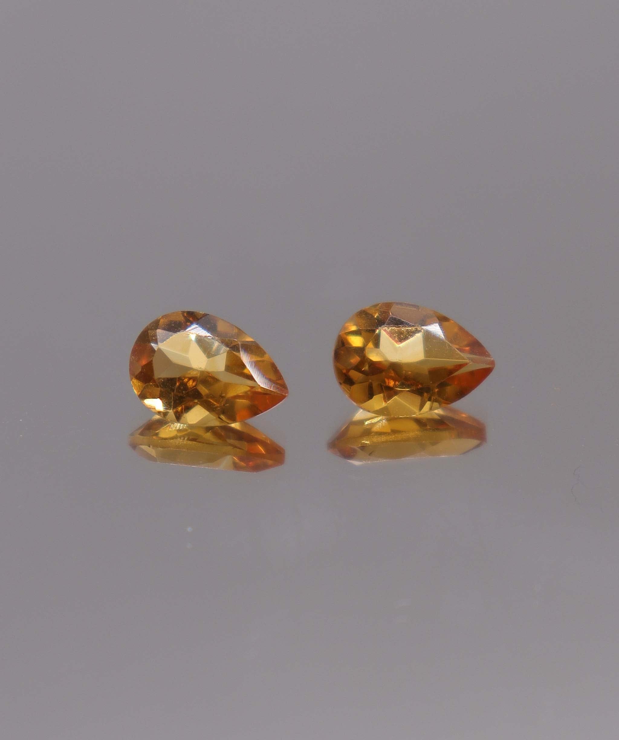 Luxury Promise 3.33ct Pear Citrine PAIR 14 DXBS5501