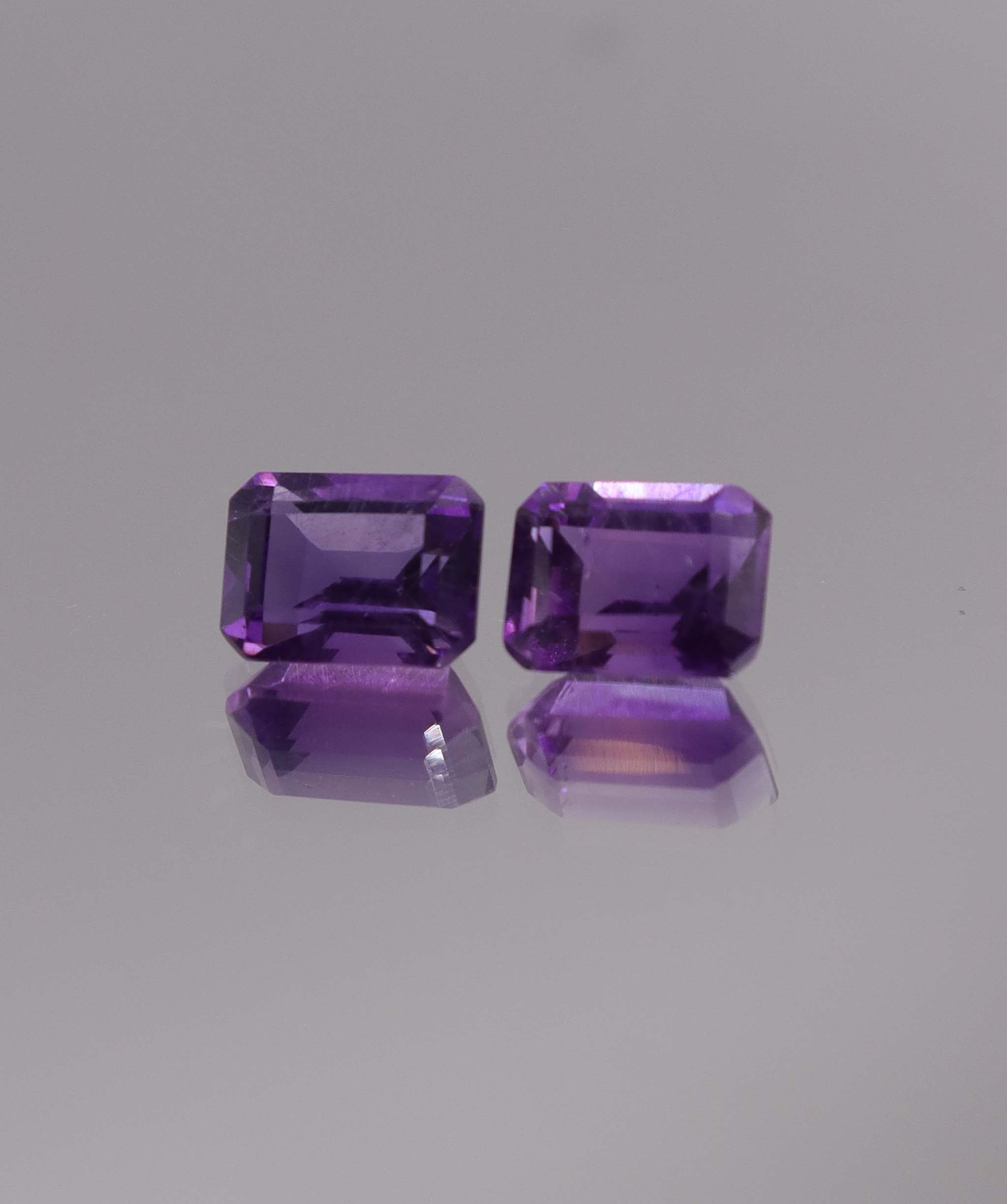 Luxury Promise 3.35ct Amethyst Emerald cut pair DXBCS1263
