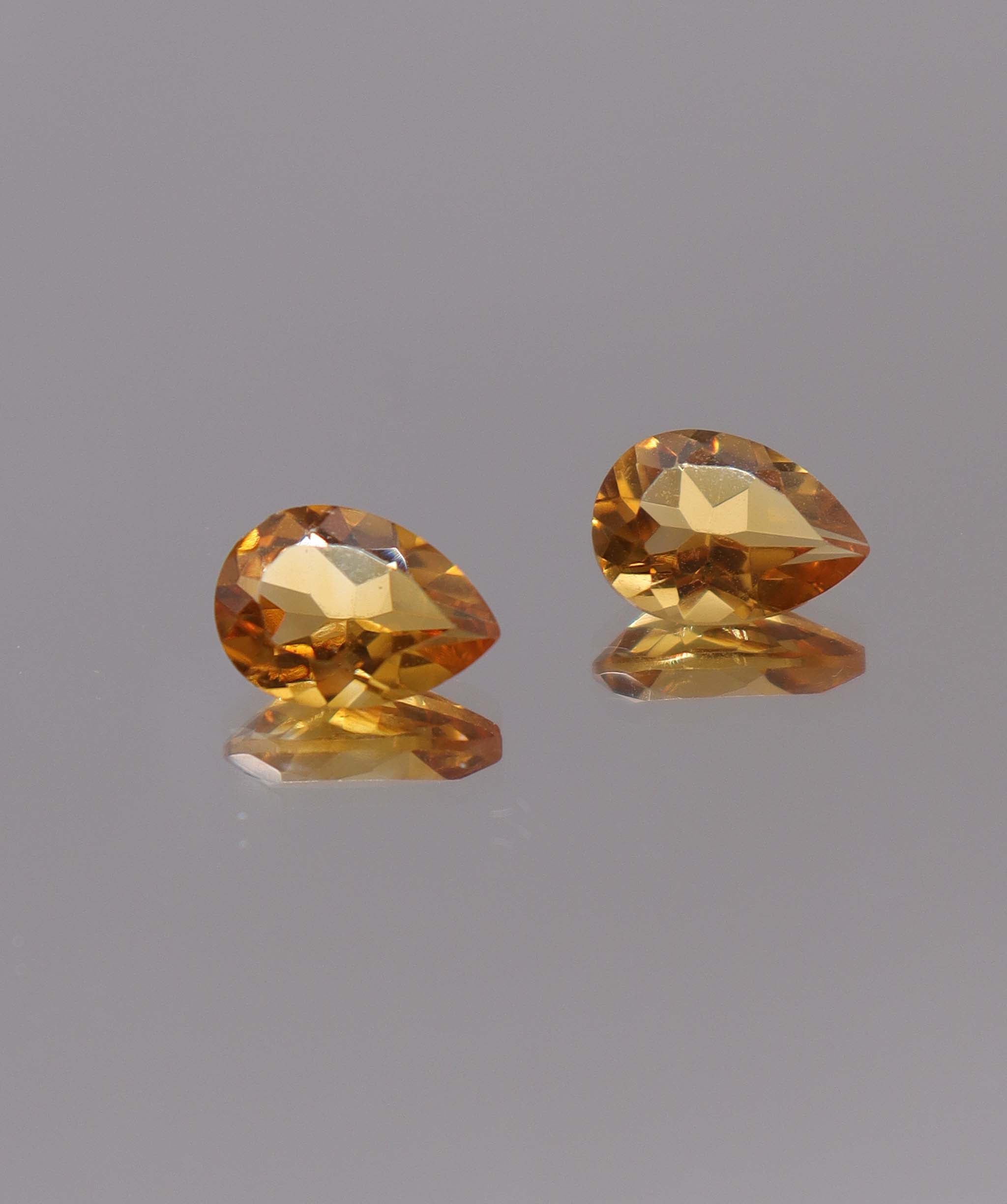 Luxury Promise 3.35ct Pear Citrine PAIR 9 DXBS5496