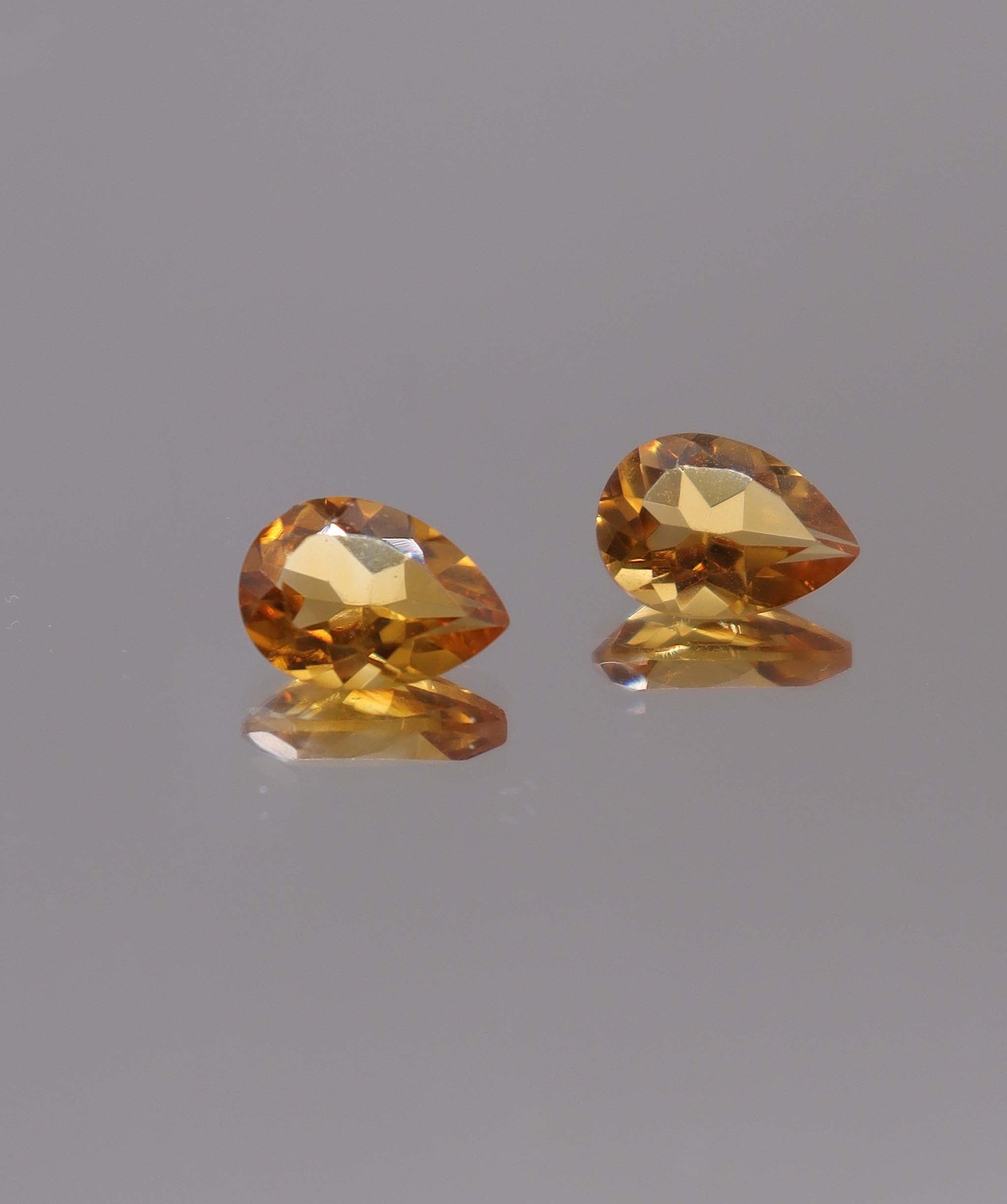 Luxury Promise 3.35ct Pear Citrine PAIR 9 DXBS5496