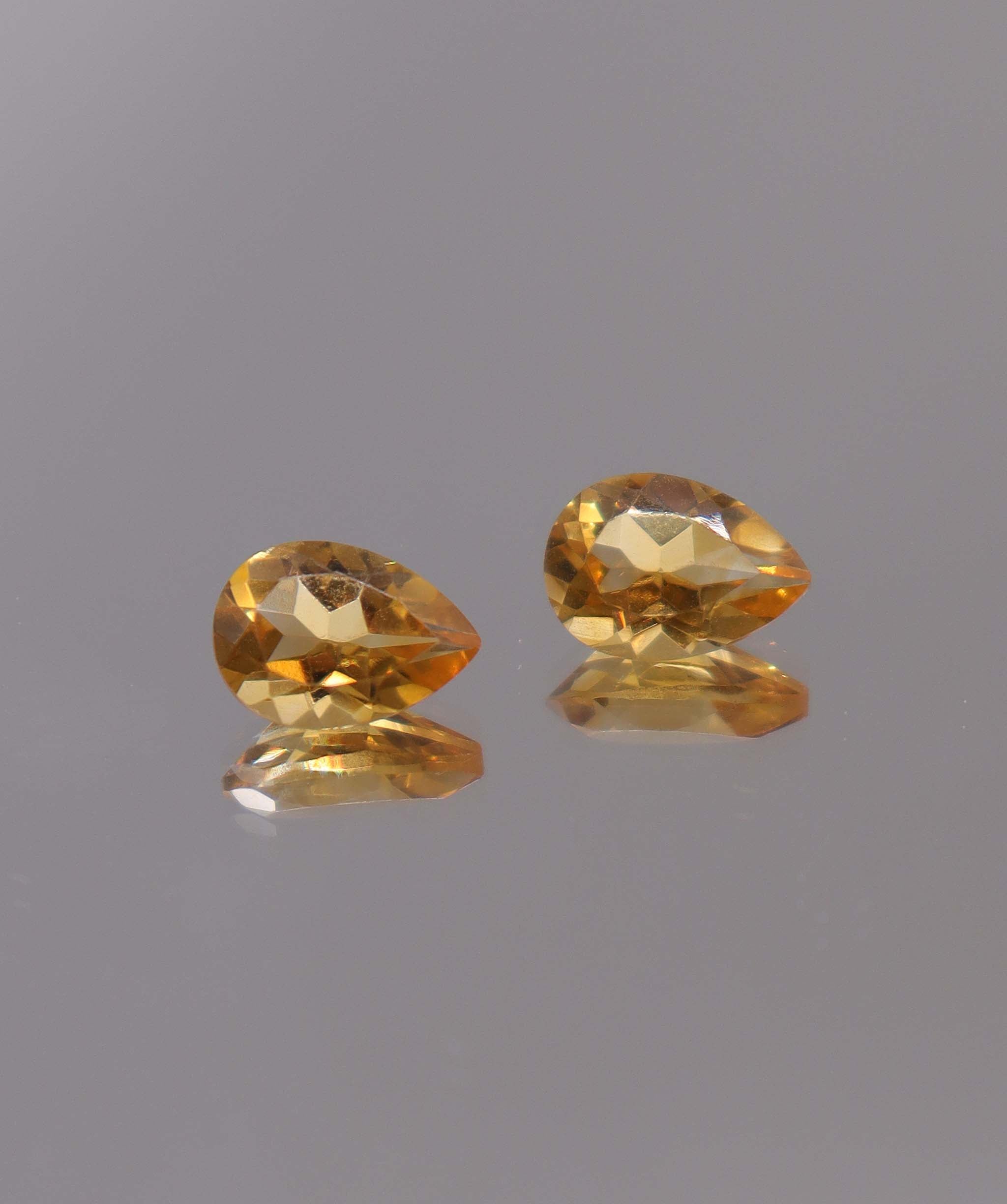 Luxury Promise 3.36ct Pear Citrine PAIR 8 DXBS5495