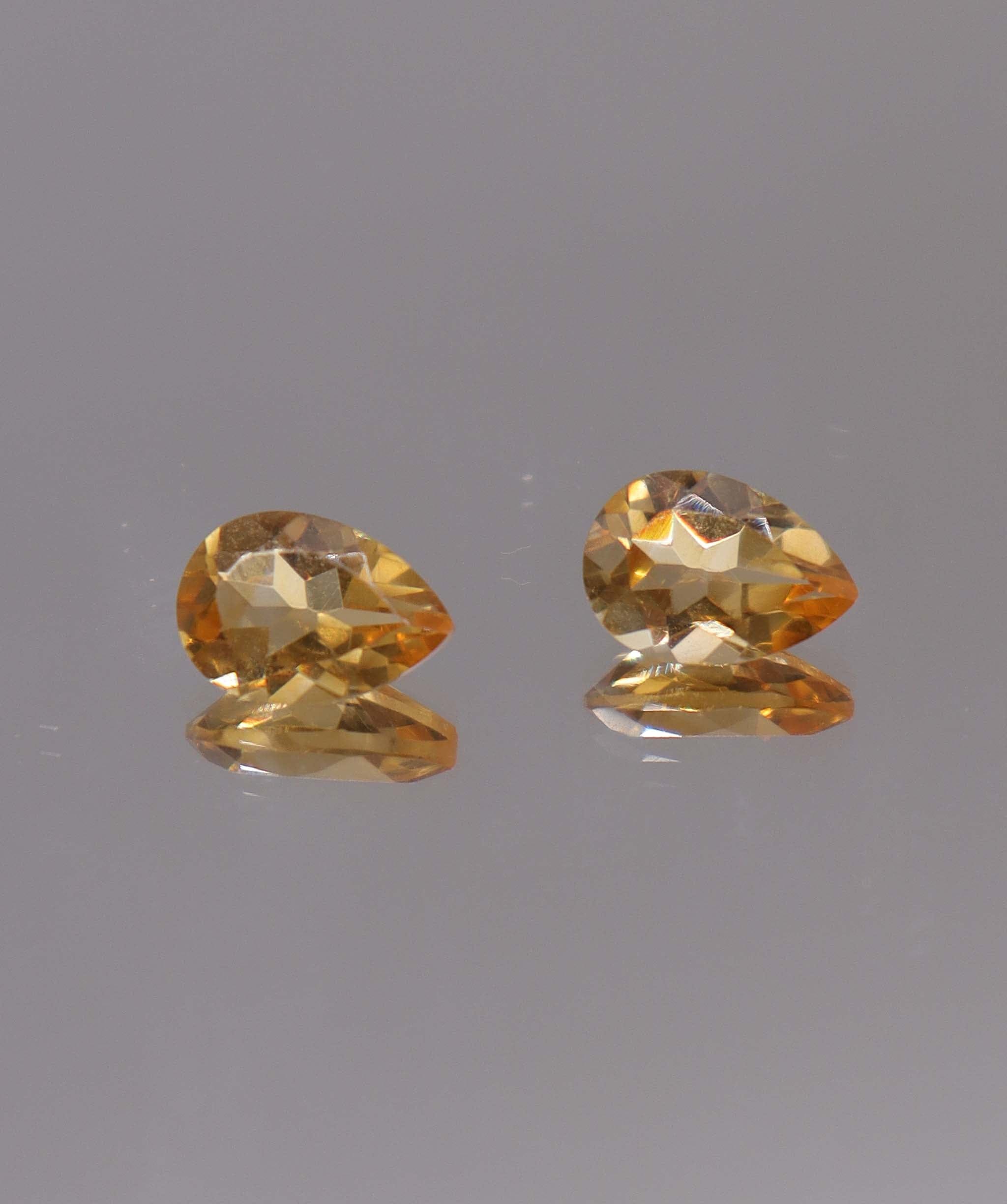 Luxury Promise 3.41ct Pear Citrine PAIR 4 DXBS5491
