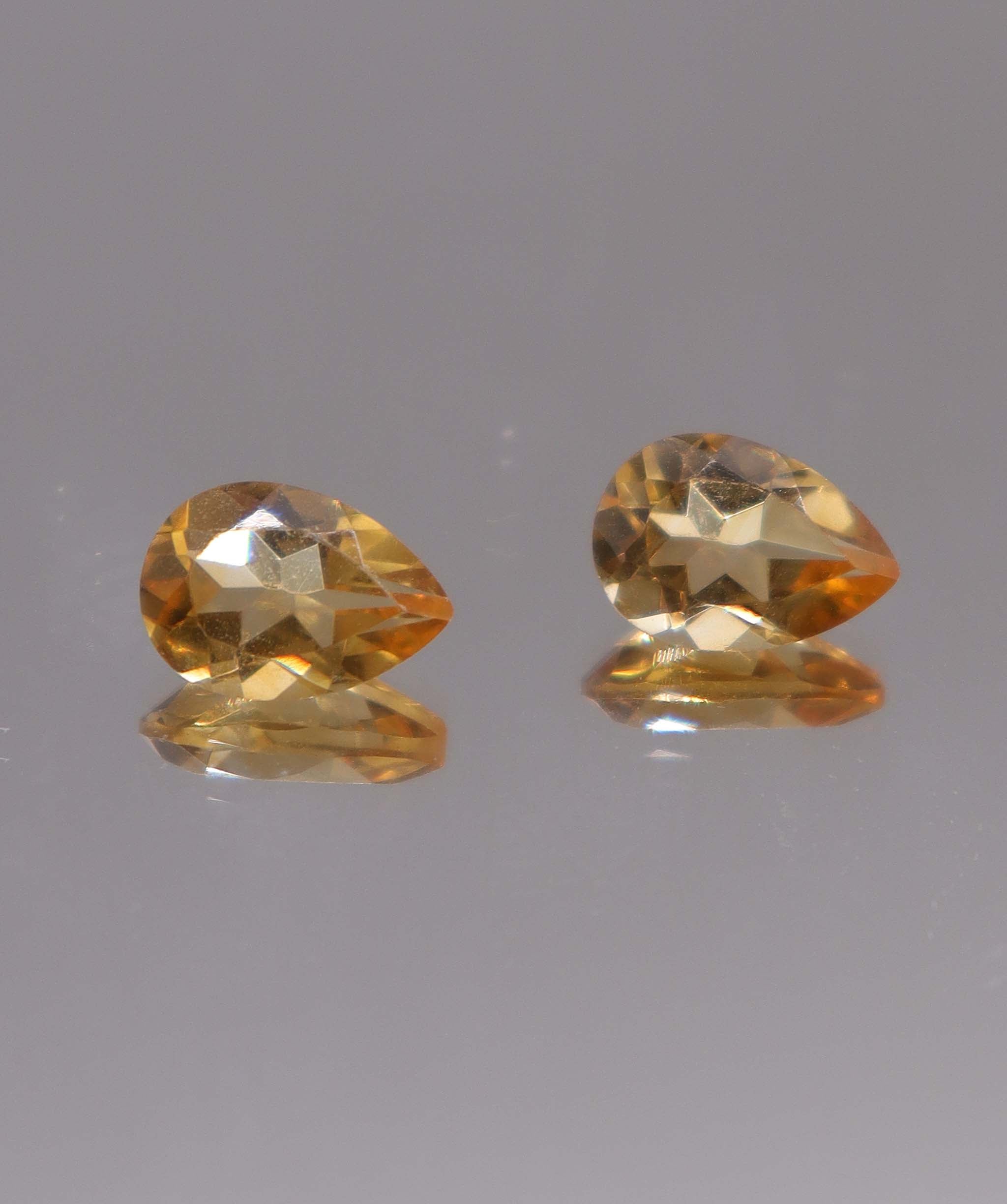 Luxury Promise 3.41ct Pear Citrine PAIR 4 DXBS5491