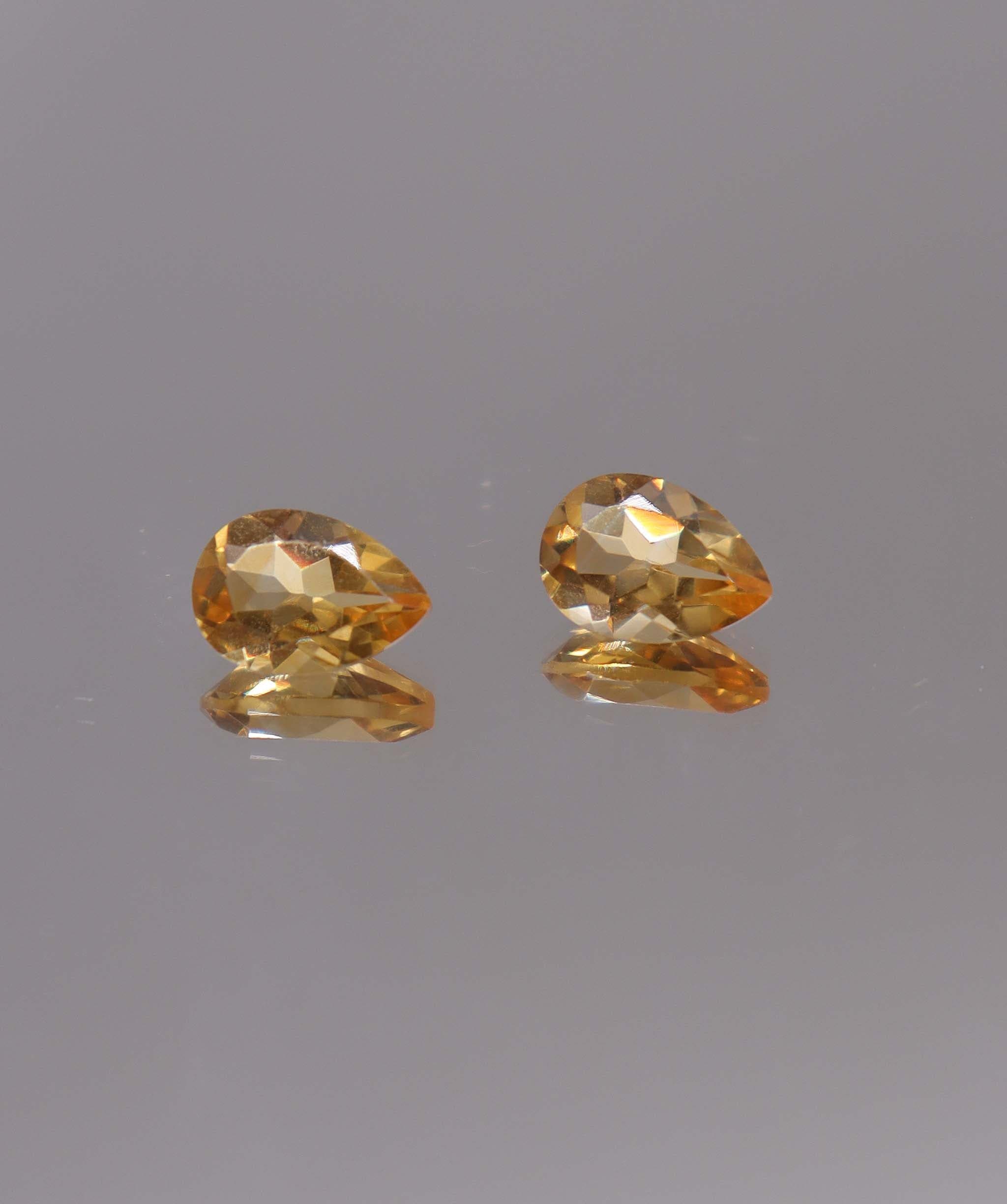 Luxury Promise 3.41ct Pear Citrine PAIR 4 DXBS5491