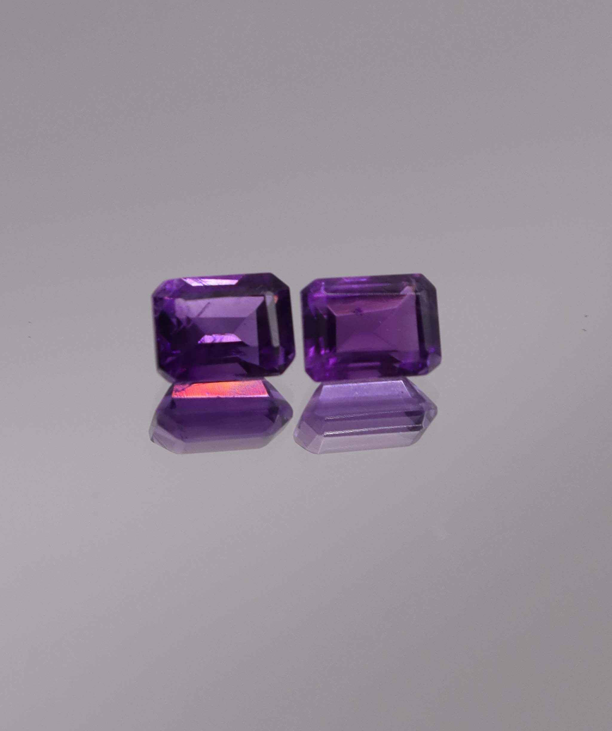 Luxury Promise 3.42ct Amethyst Emerald cut pair DXBCS1252