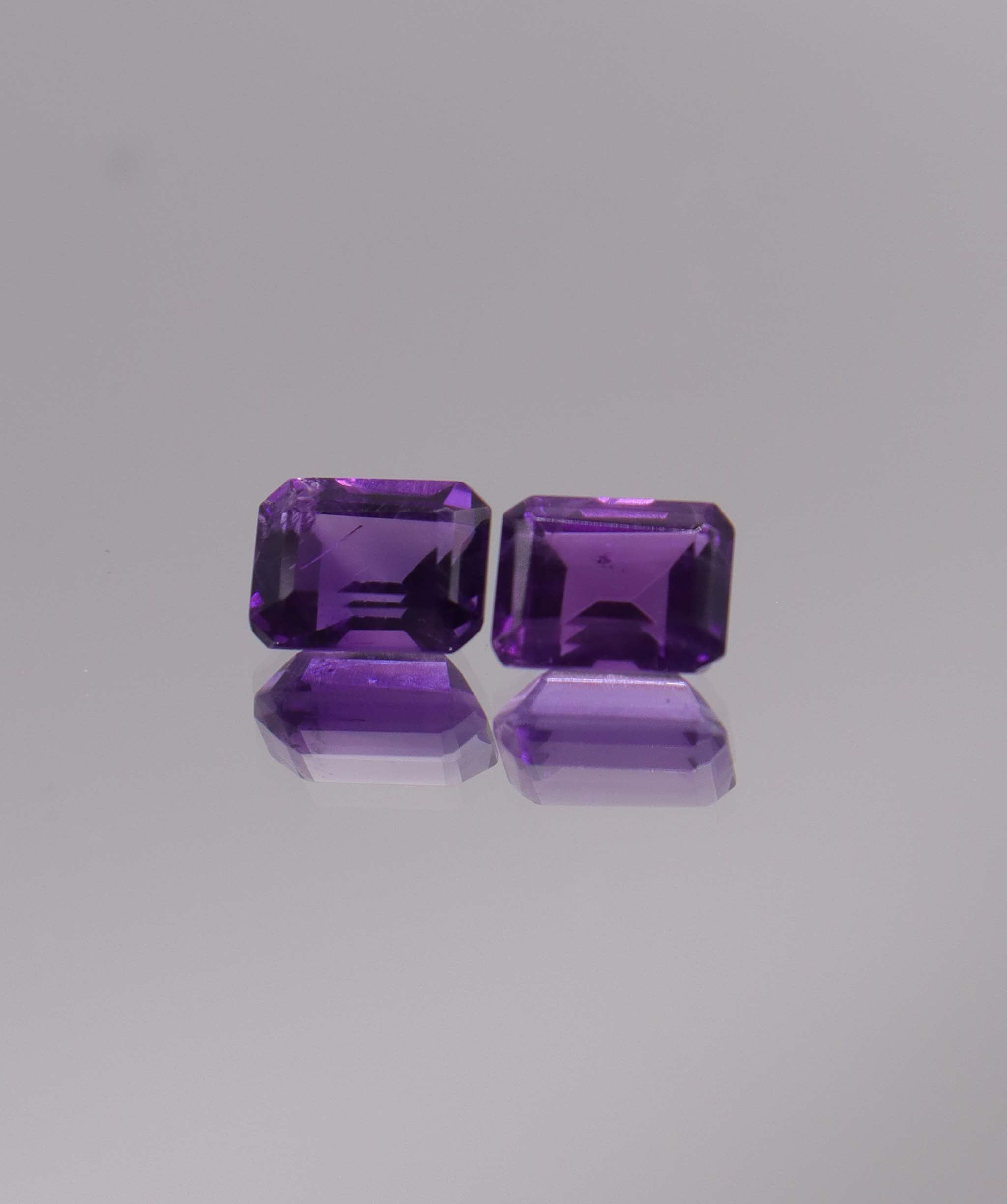 Luxury Promise 3.42ct Amethyst Emerald cut pair DXBCS1252