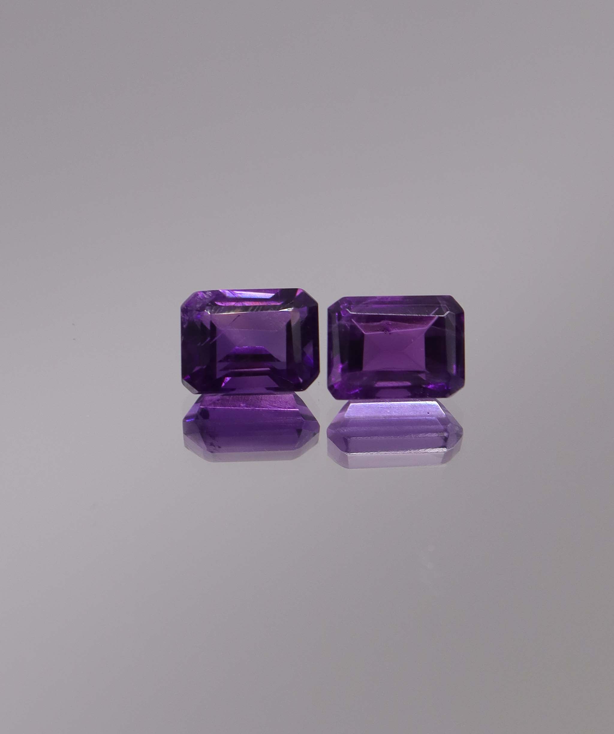 Luxury Promise 3.42ct Amethyst Emerald cut pair DXBCS1252