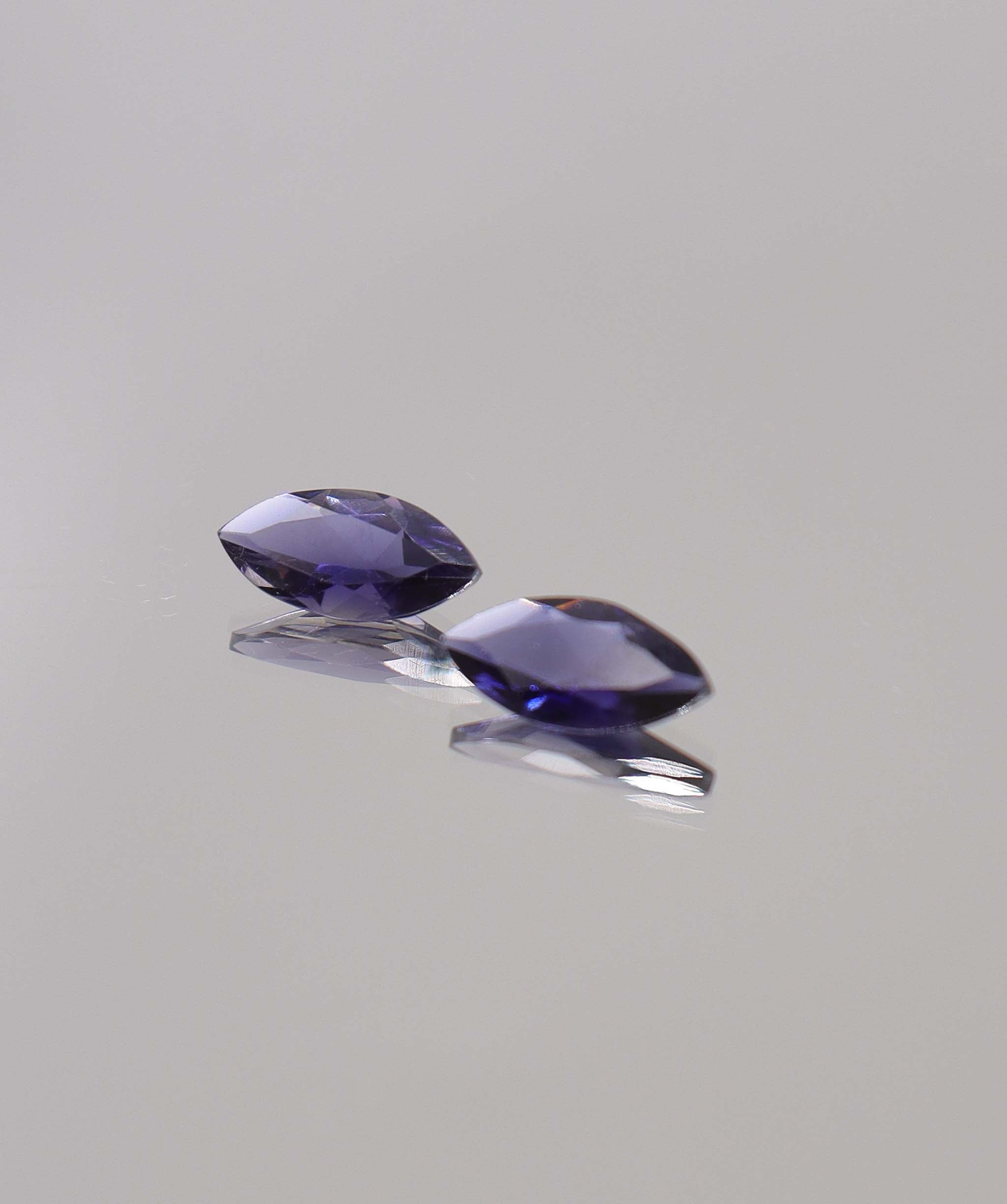Luxury Promise 3.42ct Iolite "Water Sapphire" Marquise PAIR DXBCS0428