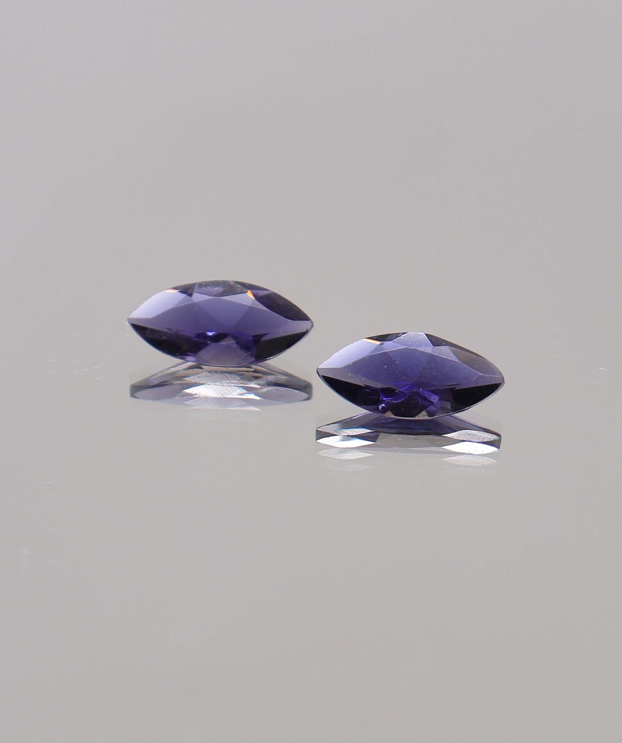 Luxury Promise 3.42ct Iolite "Water Sapphire" Marquise PAIR DXBCS0428