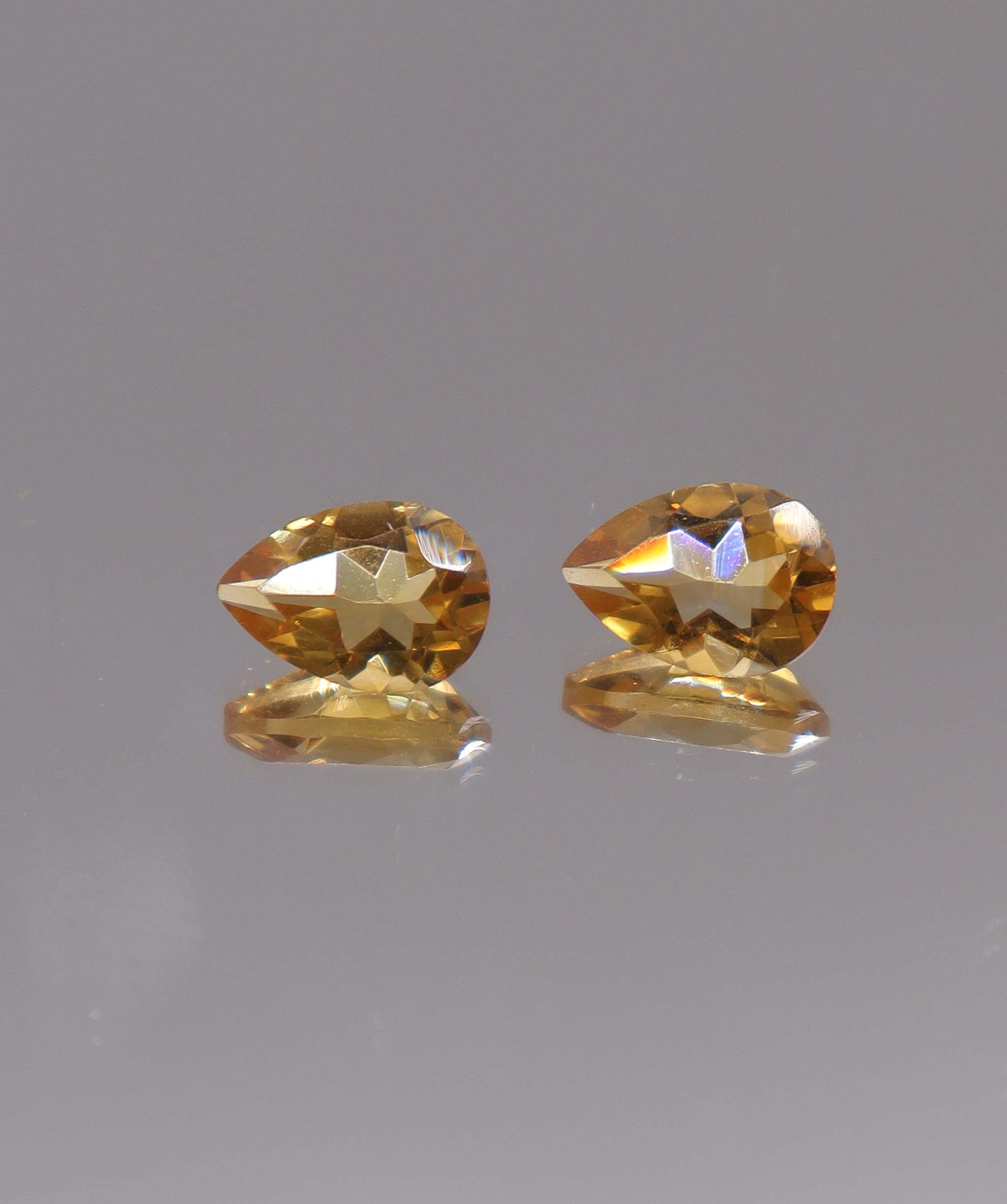 Luxury Promise 3.44ct Pear Citrine PAIR 13 DXBS5500