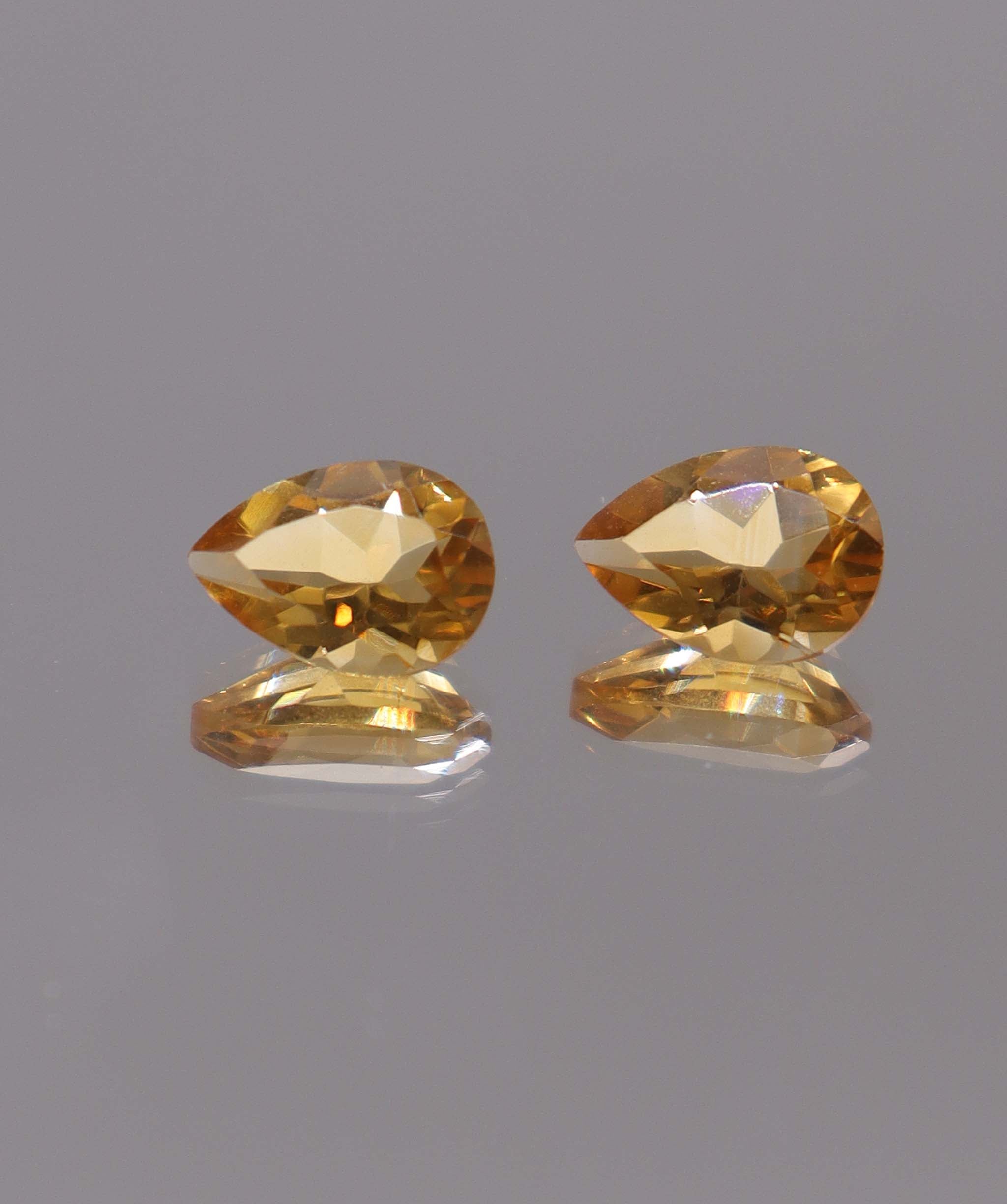 Luxury Promise 3.44ct Pear Citrine PAIR 13 DXBS5500