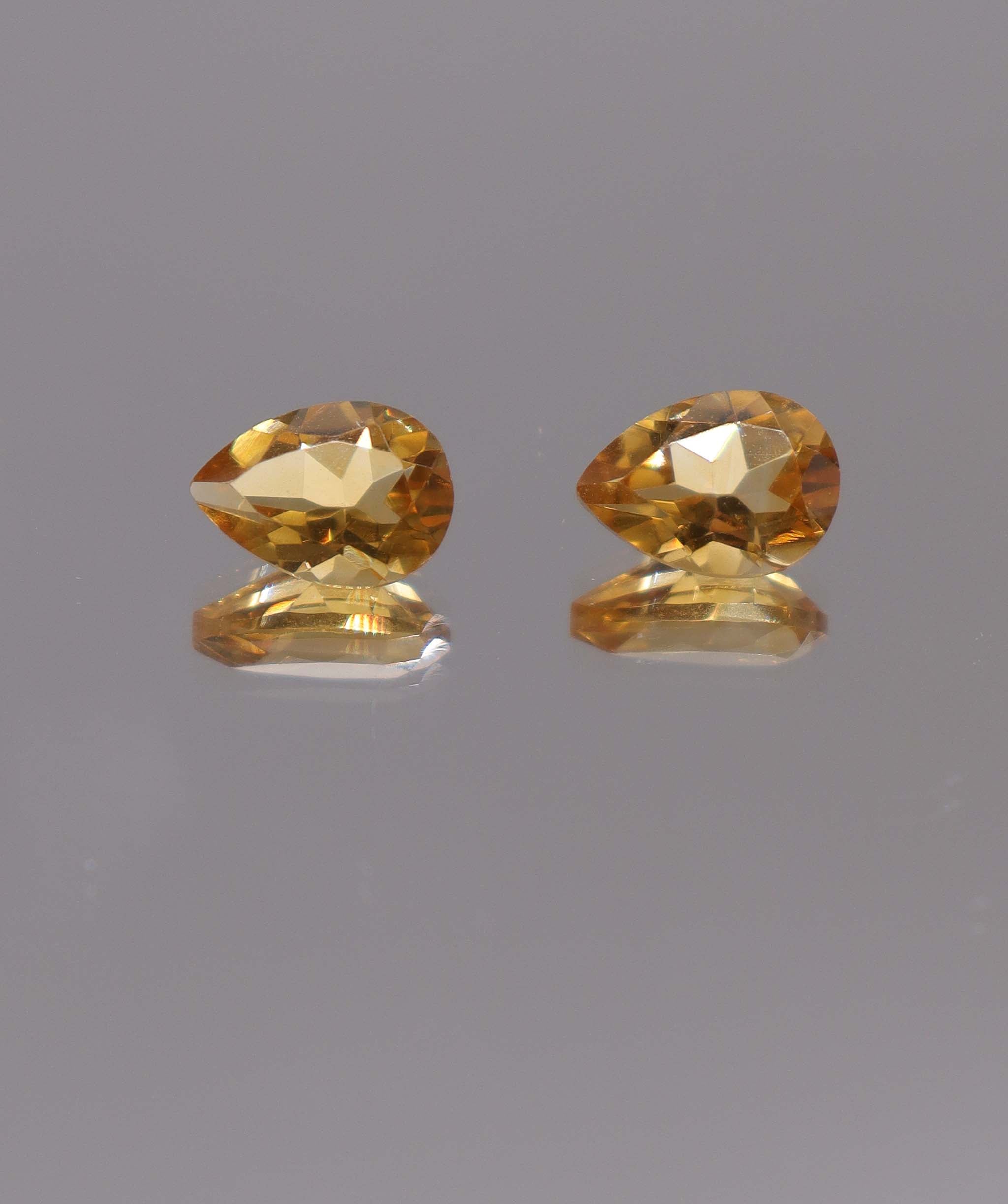 Luxury Promise 3.44ct Pear Citrine PAIR 13 DXBS5500