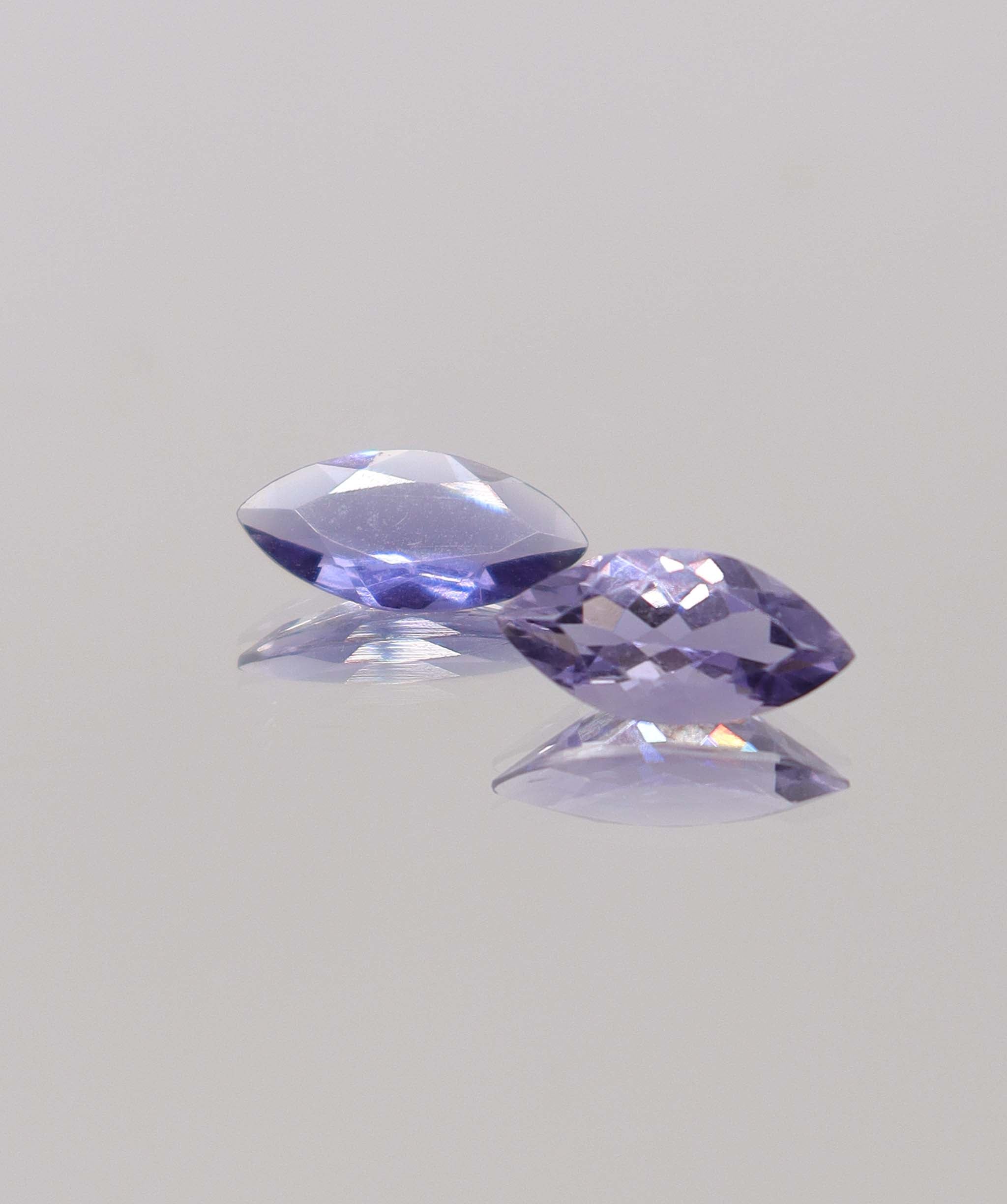Luxury Promise 3.45ct Iolite "Water Sapphire" Marquise PAIR DXBCS0413