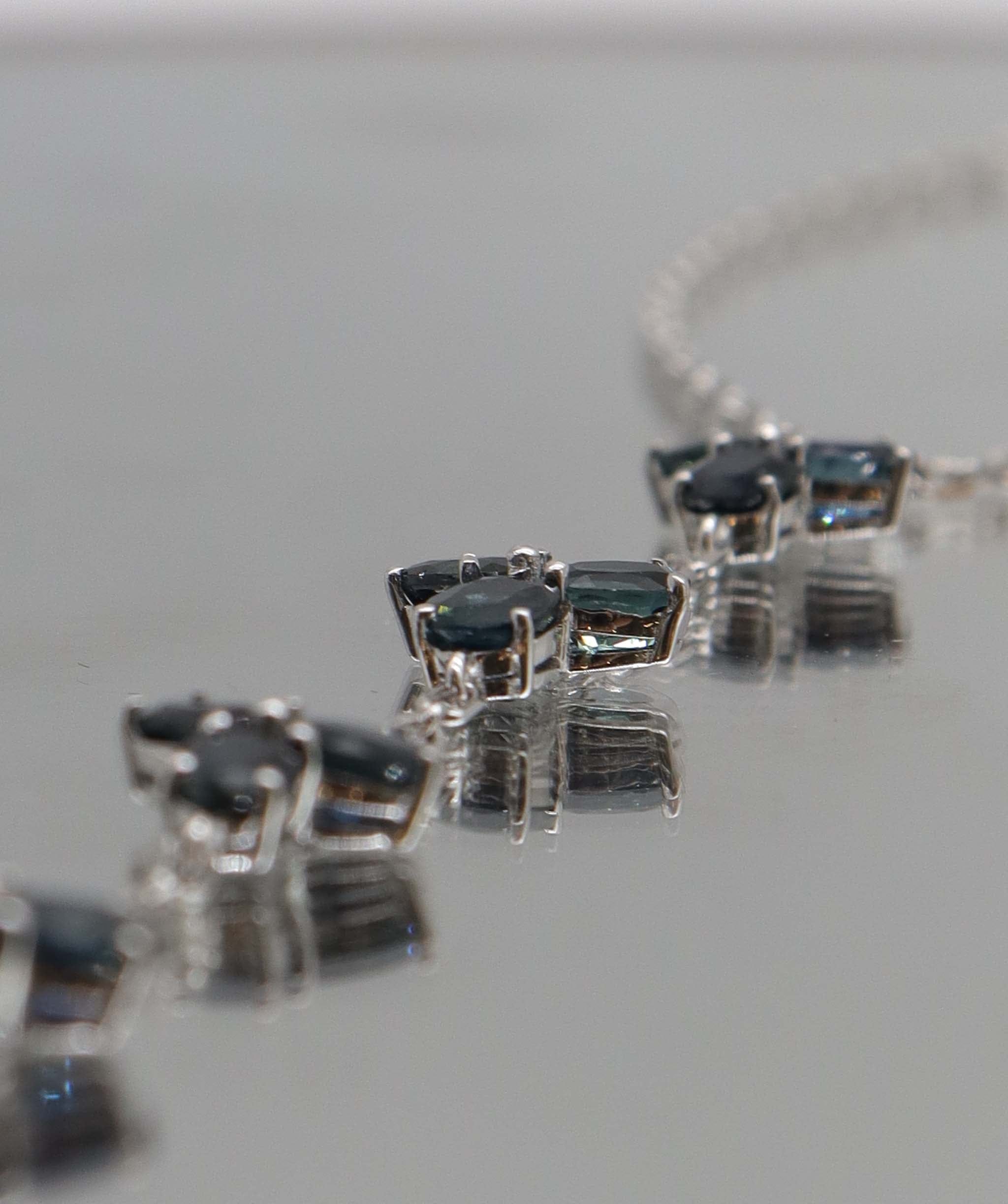 Luxury Promise 3.4ct Blue Sapphire WG Handchain DXBS5615