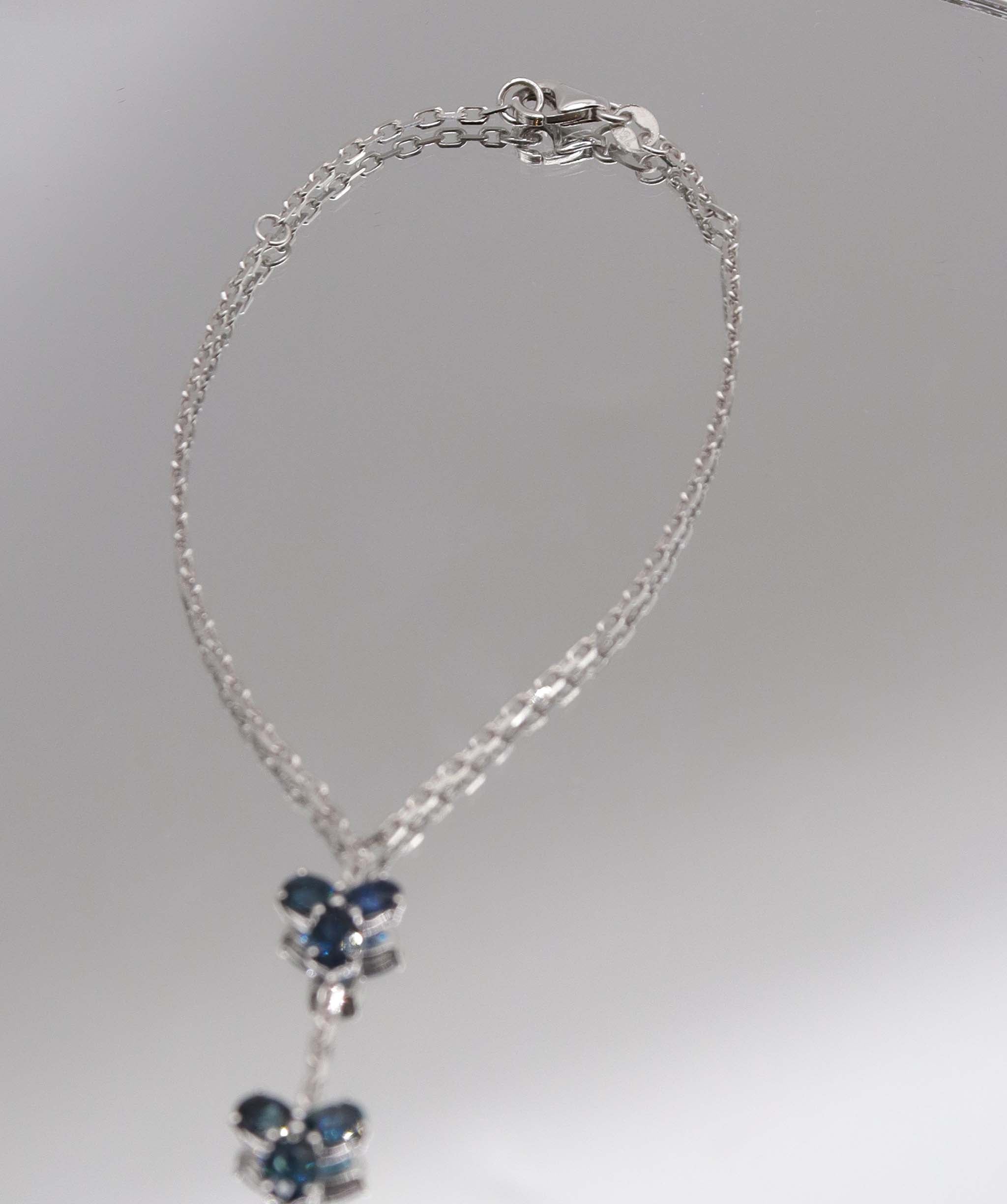 Luxury Promise 3.4ct Blue Sapphire WG Handchain DXBS5615