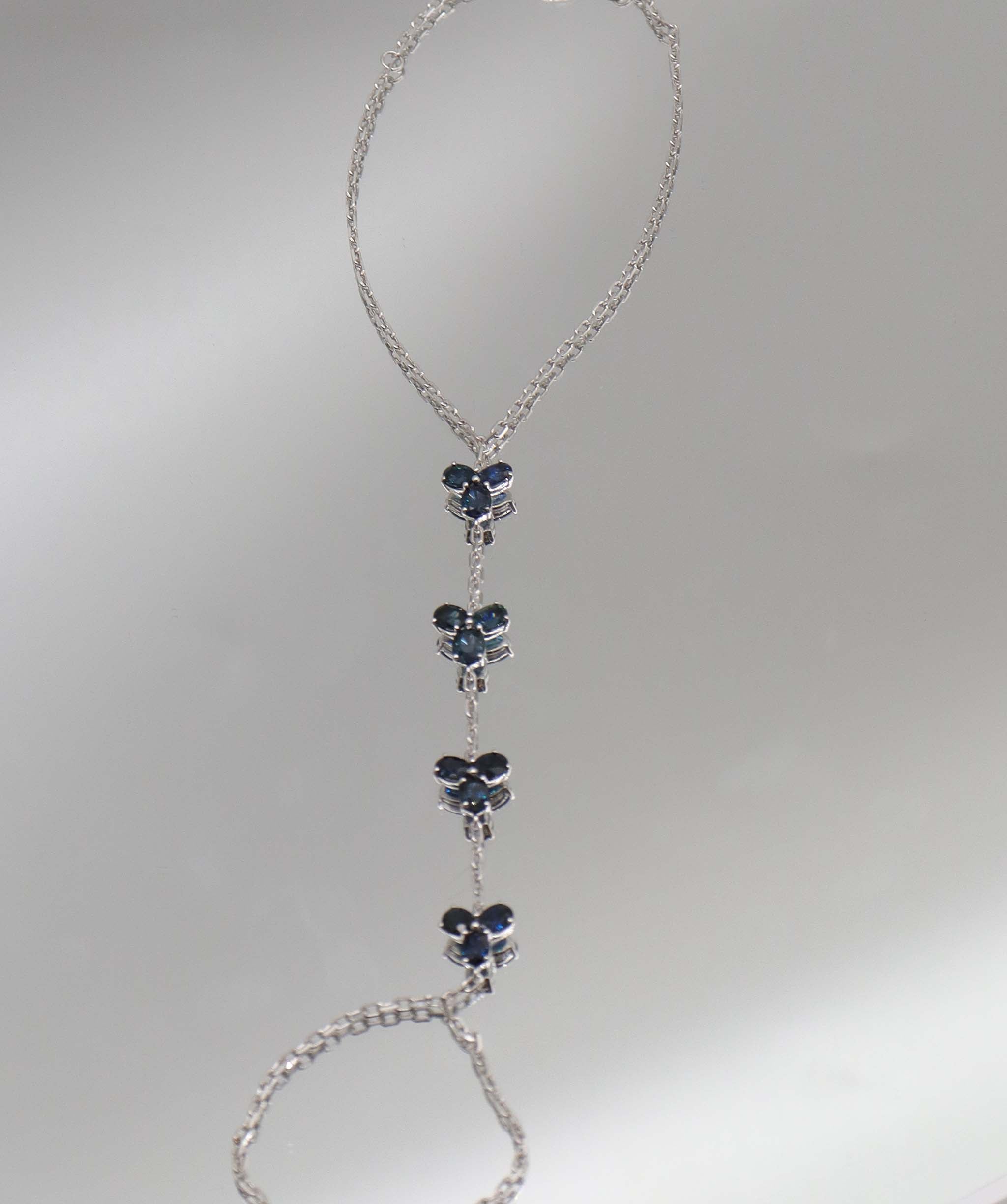 Luxury Promise 3.4ct Blue Sapphire WG Handchain DXBS5615