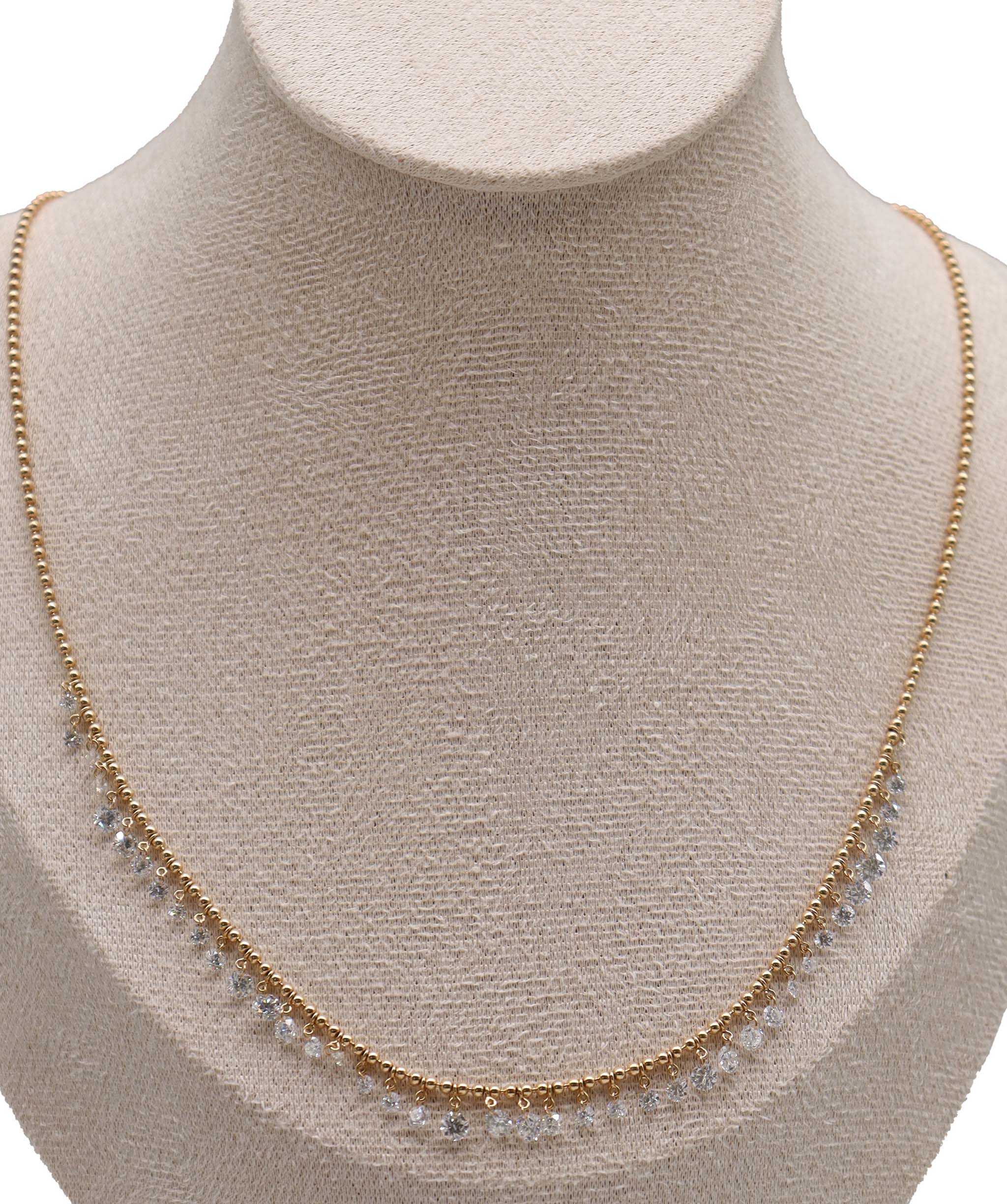 Luxury Promise 3.72ct Rose Cut Diamnod Drop Necklace Yellow Gold 7.81g C12025