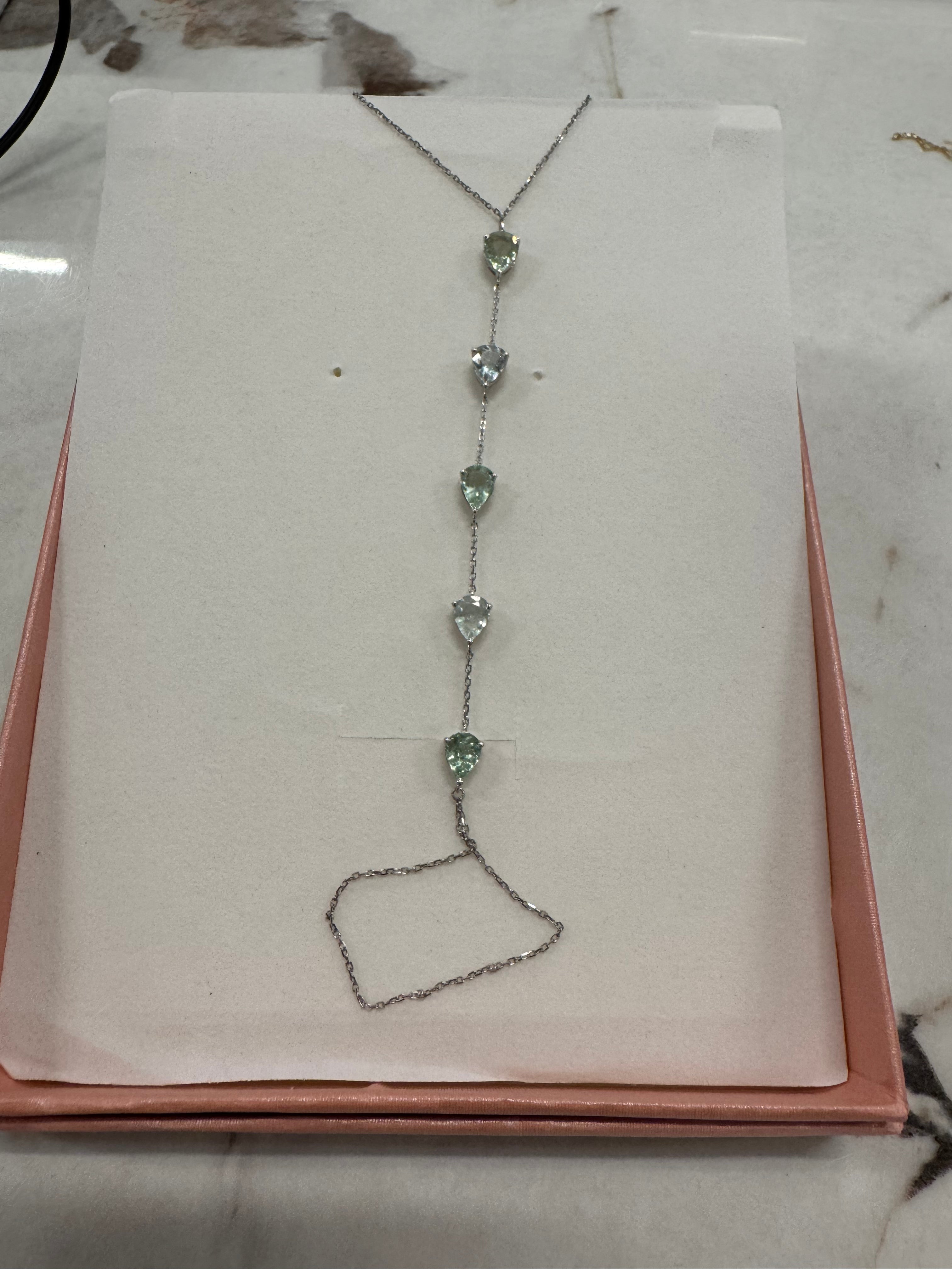 Luxury Promise 3.83ct Paraiba Handchain WG DXBCD1201