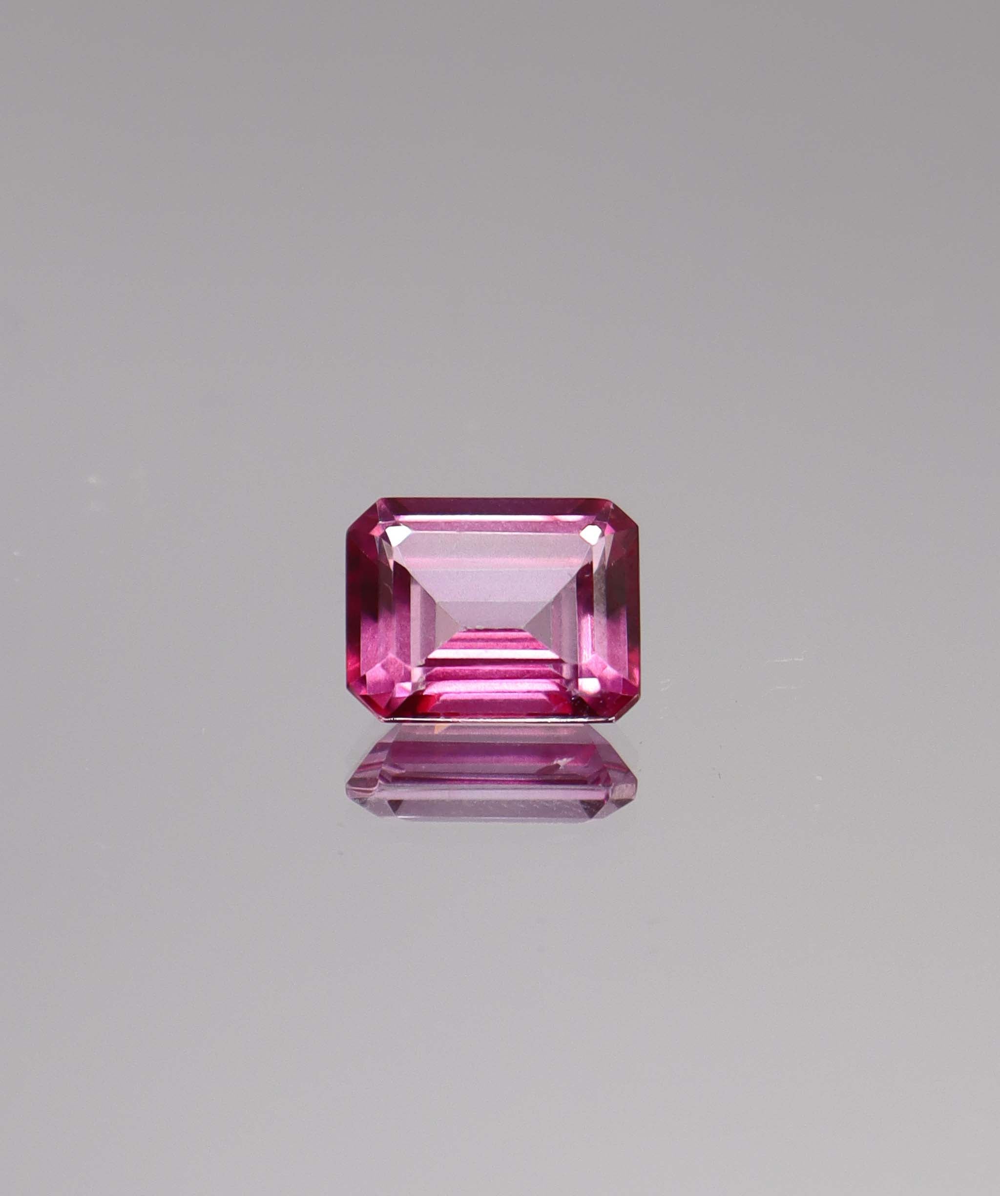 Luxury Promise 3.93ct Emerald Cut Pink Topaz DXBS6142
