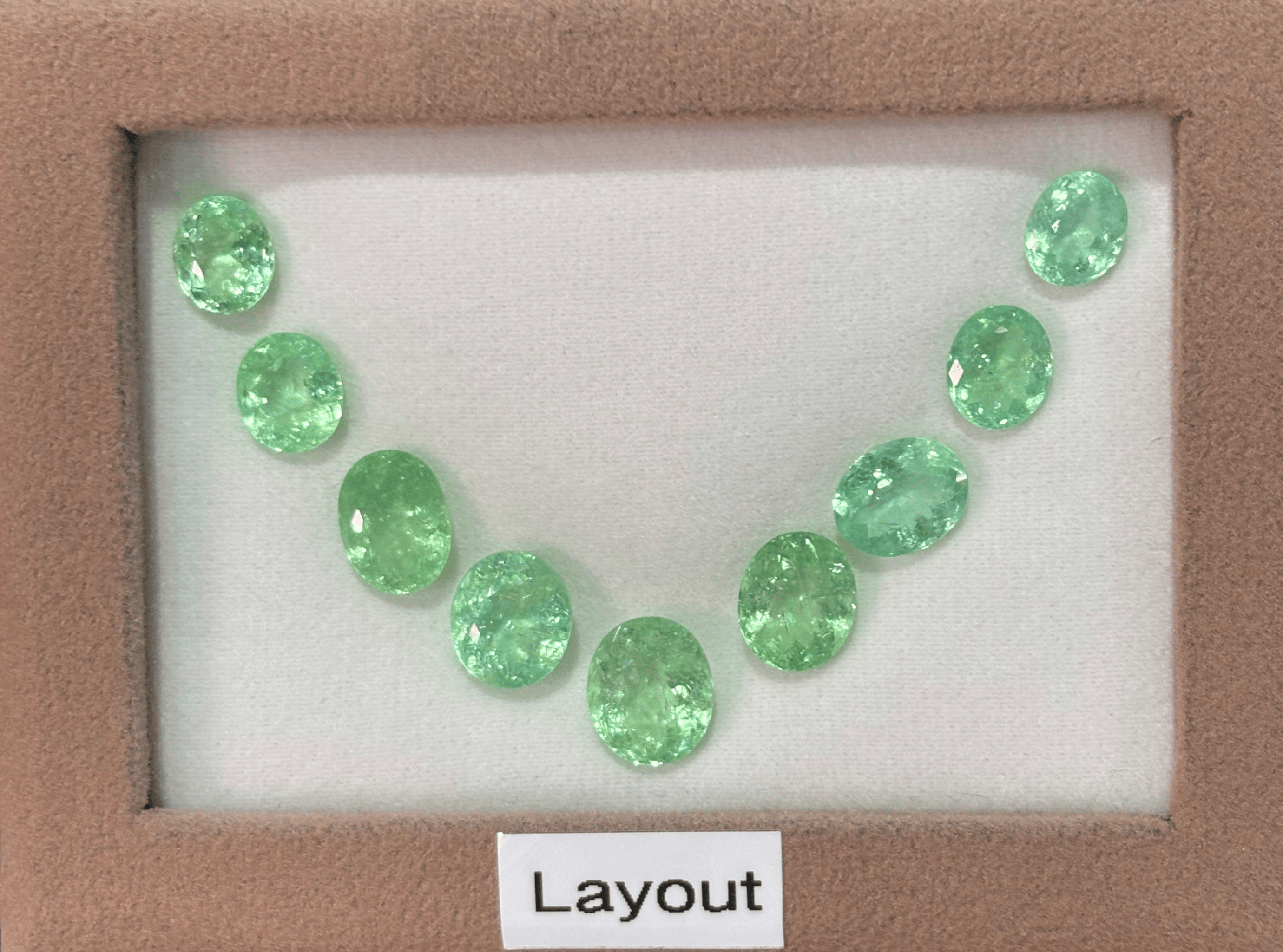 Luxury Promise 30.05ct Neon Green Paraiba Layout (9pcs) DXBCD0324