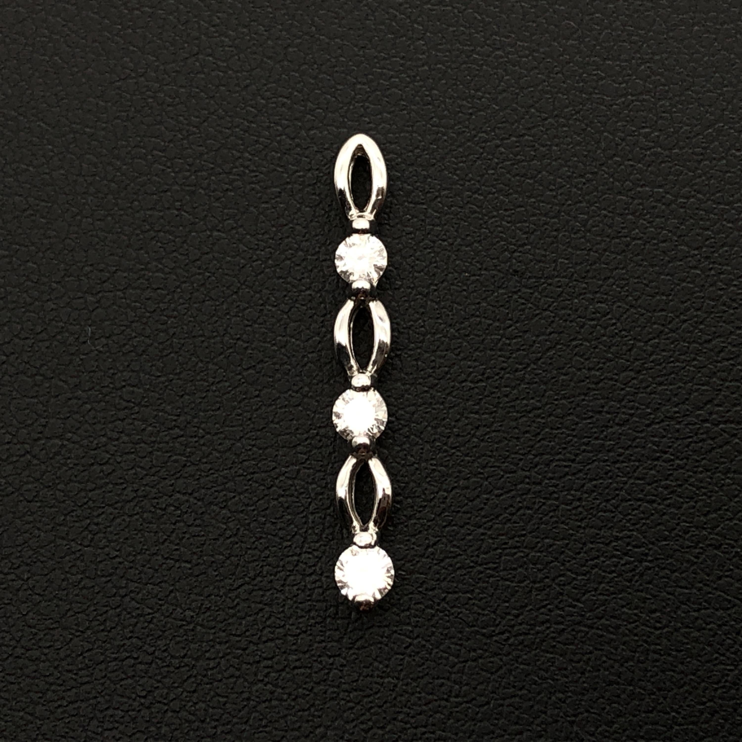 Luxury Promise 3P Diamond Necklace Top, D(0.30ct), K14WG, 1.0g ALC3354