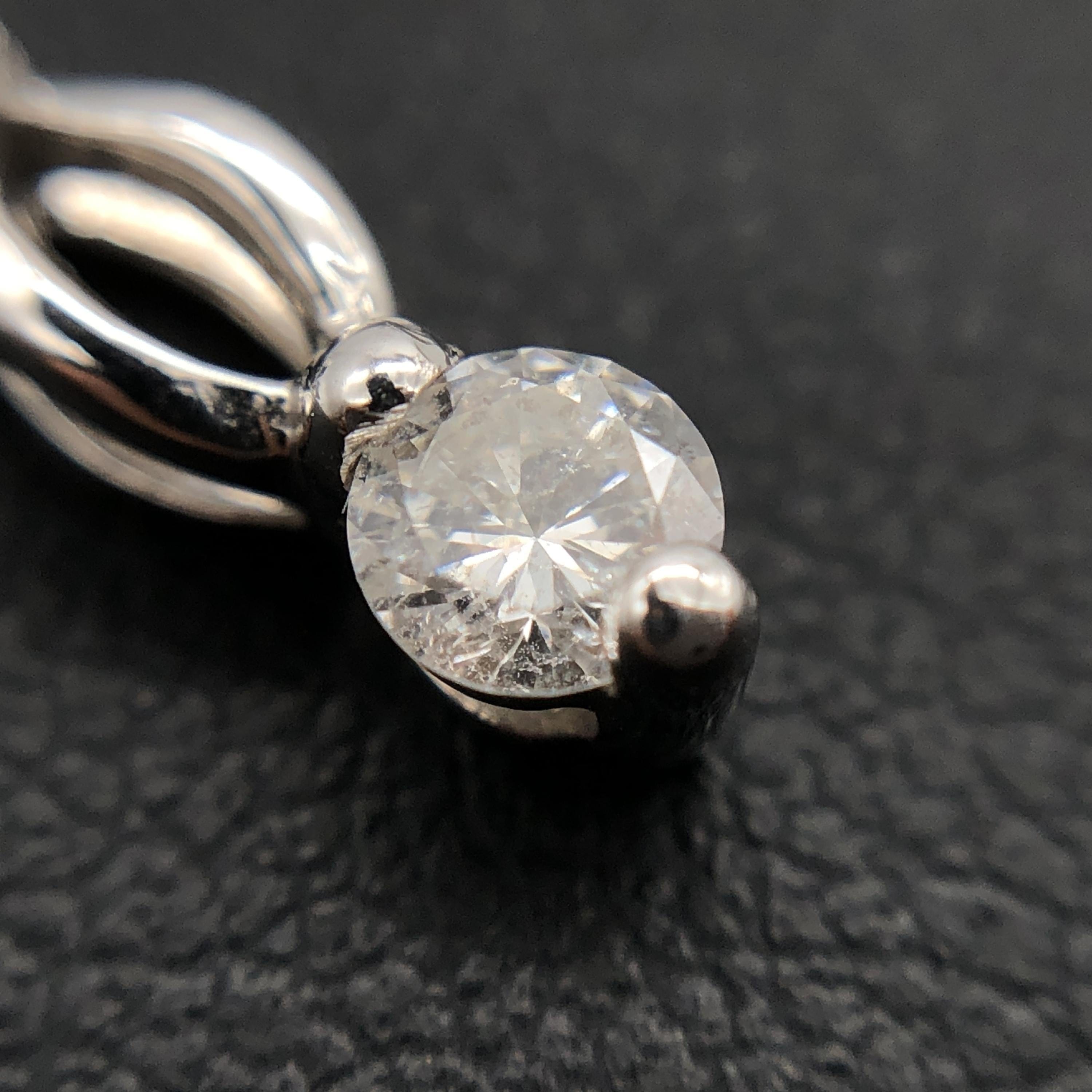 Luxury Promise 3P Diamond Necklace Top, D(0.30ct), K14WG, 1.0g ALC3354