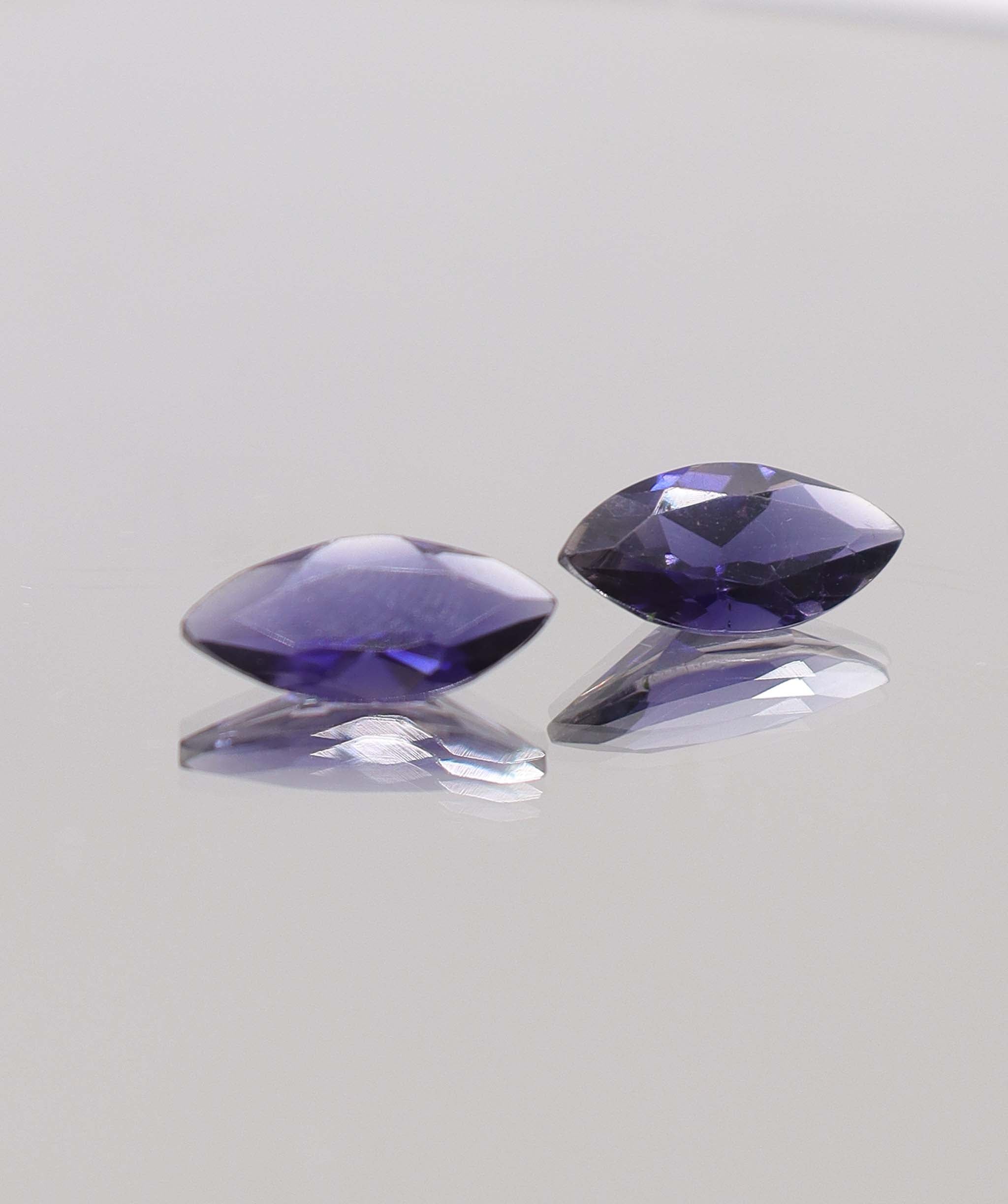 Luxury Promise 4.22ct Iolite "Water Sapphire" Marquise PAIR DXBCS0418