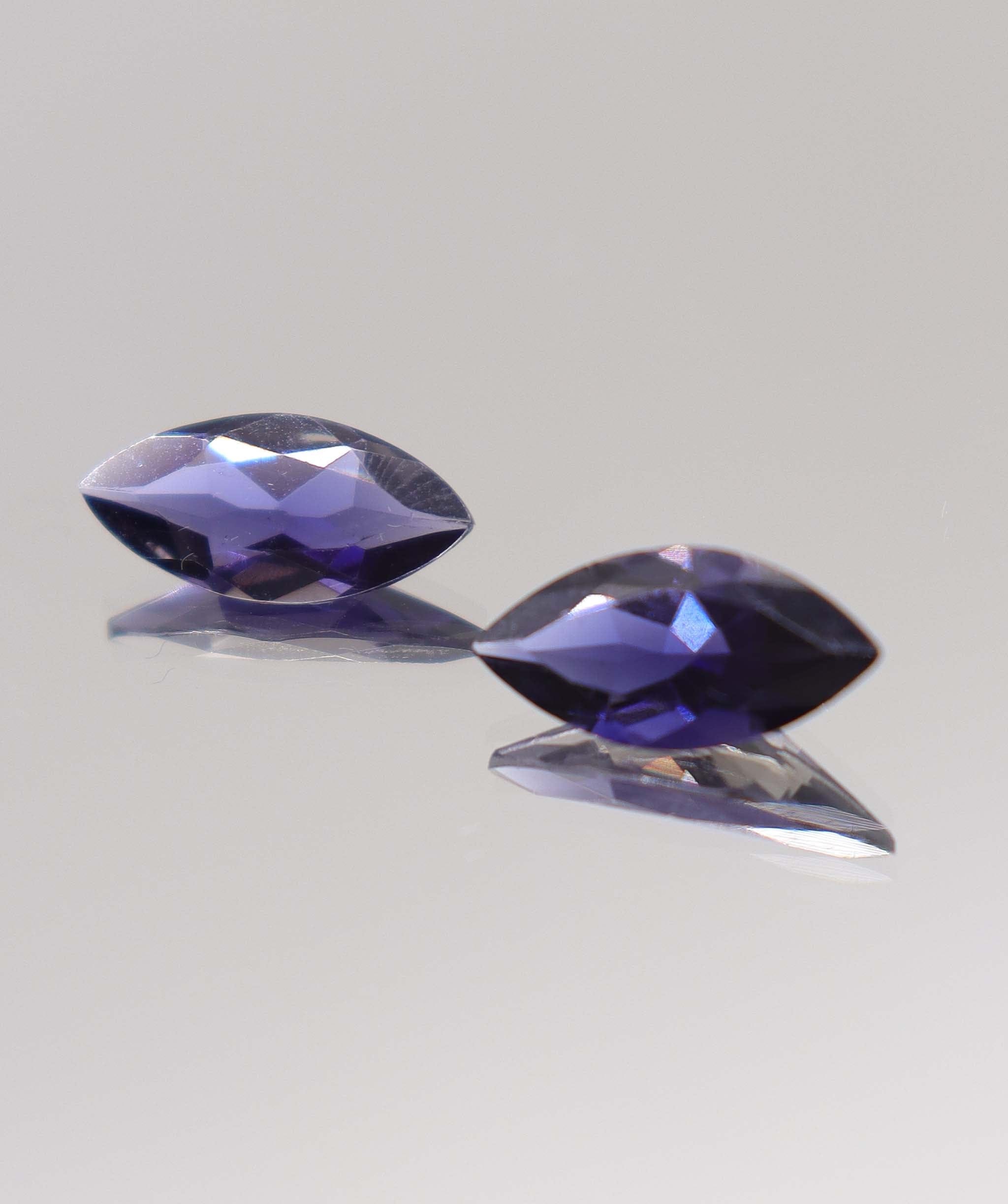 Luxury Promise 4.31ct Iolite "Water Sapphire" Marquise PAIR DXBCS0427