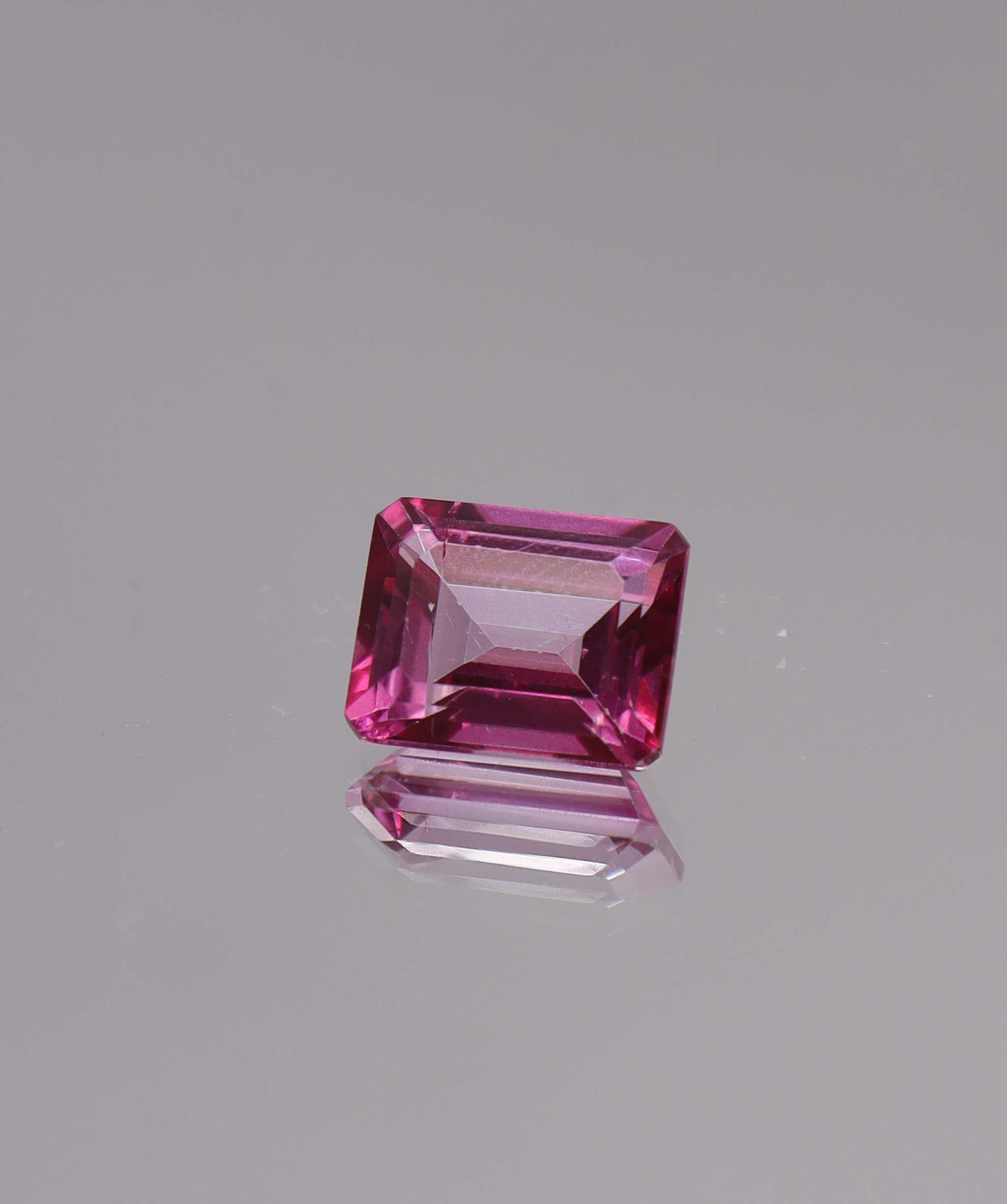 Luxury Promise 4.32ct Emerald Cut Pink Topaz DXBS6125