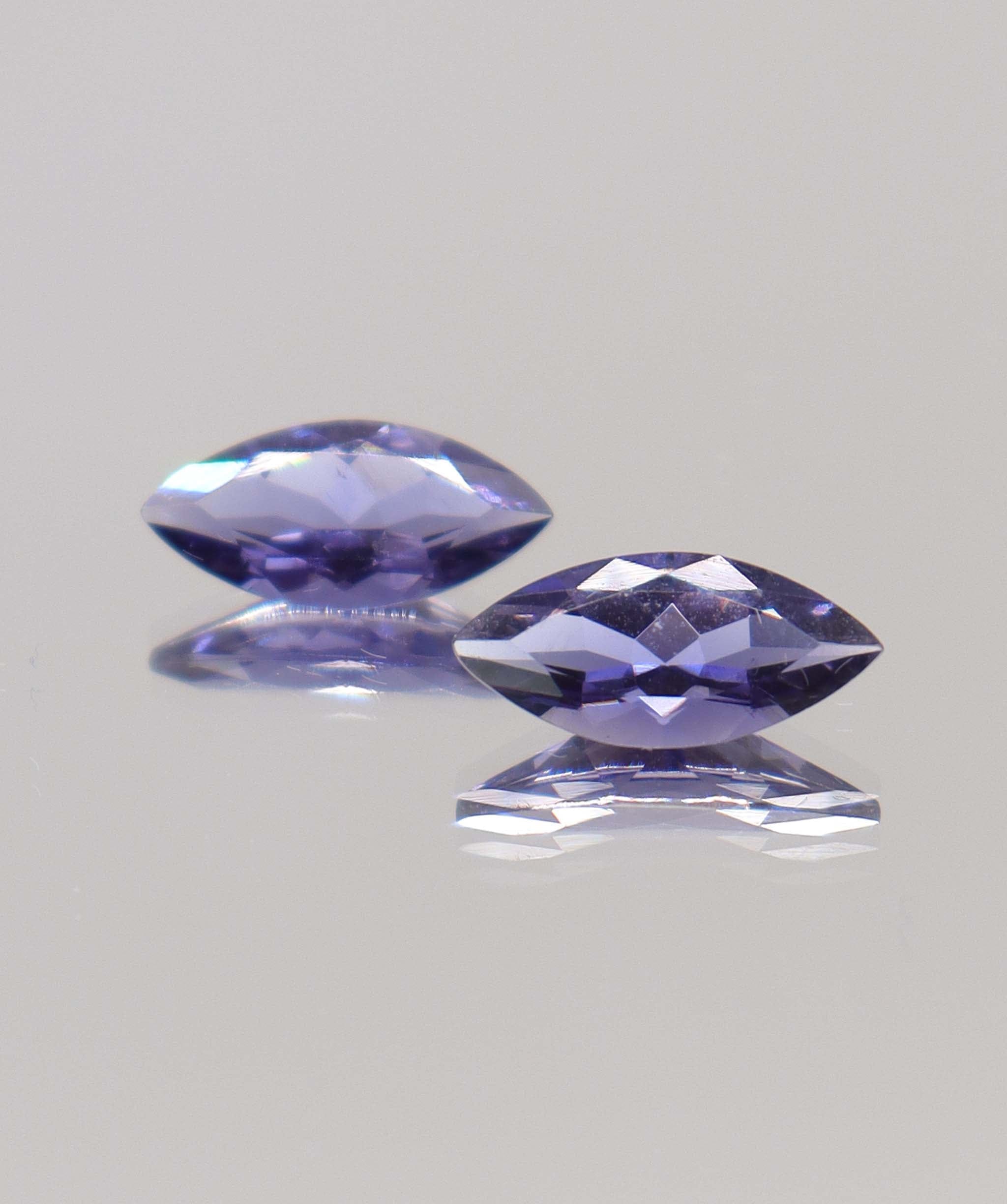 Luxury Promise 4.34ct Iolite "Water Sapphire" Marquise PAIR DXBCS0410