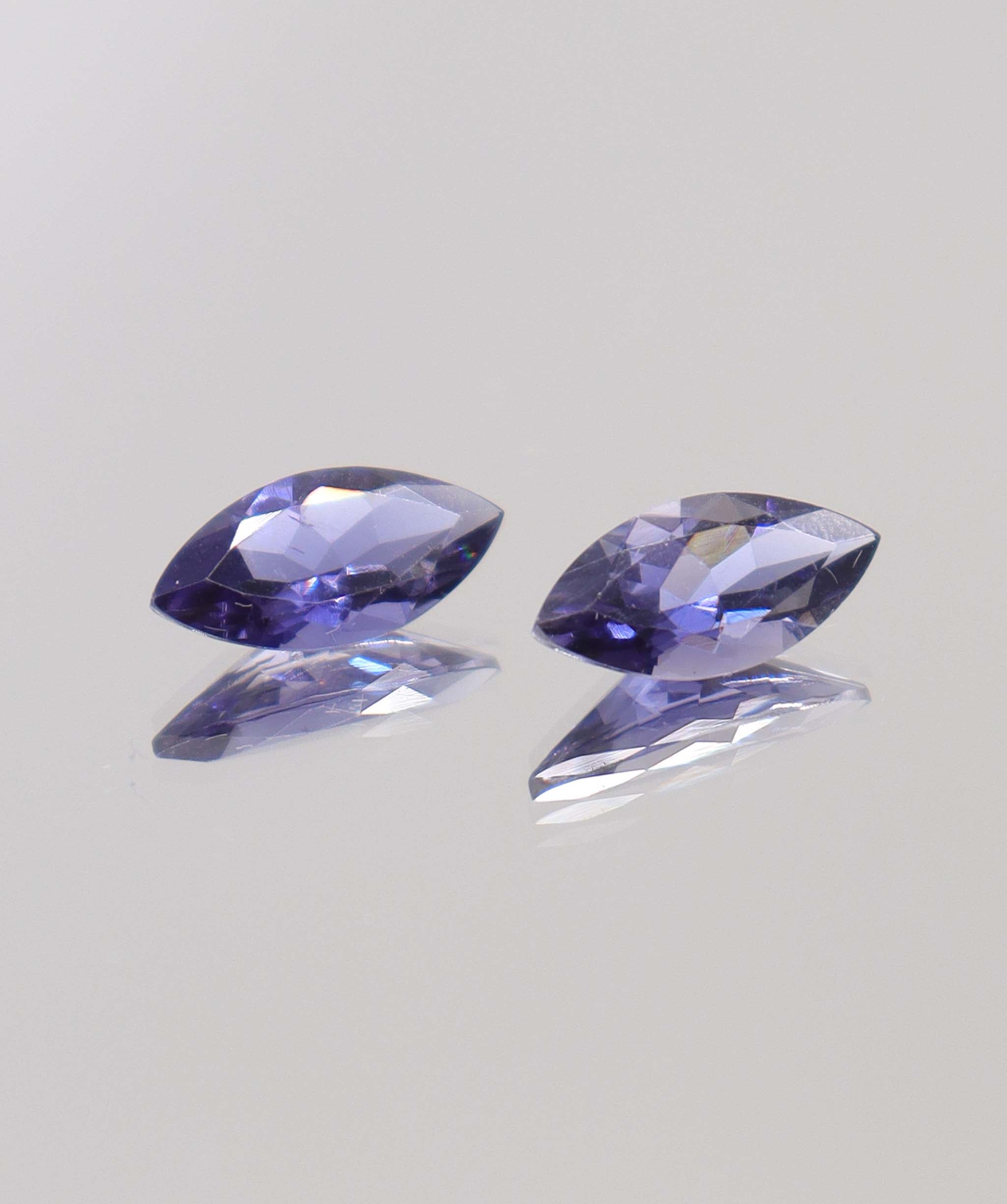 Luxury Promise 4.34ct Iolite "Water Sapphire" Marquise PAIR DXBCS0410