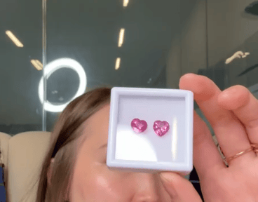 Luxury Promise 4.41ct Hot Pink Topaz Heart Pair DXBCS2244