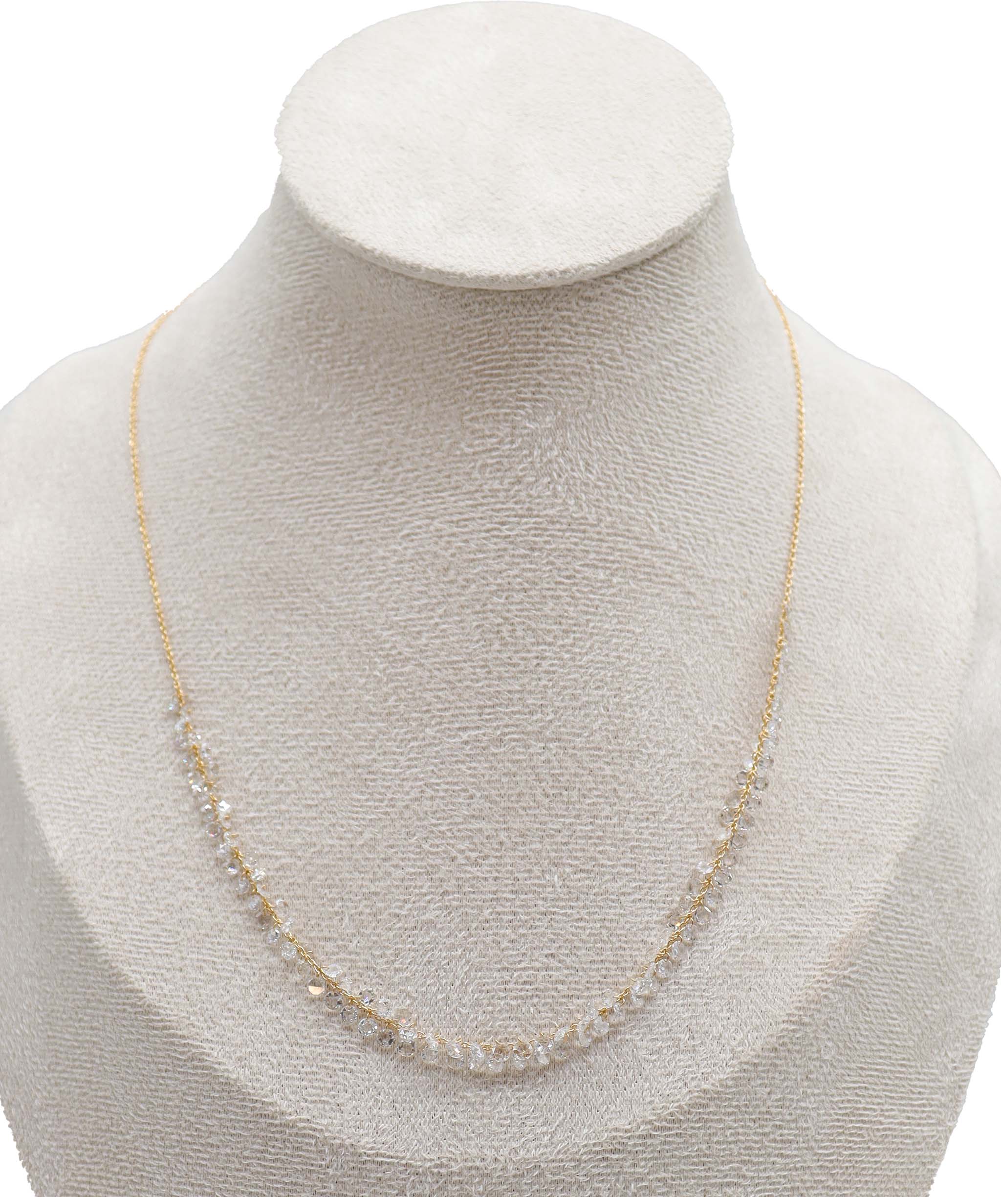Luxury Promise 4.45ct WHITE ROSECUT NECKLACE C12587