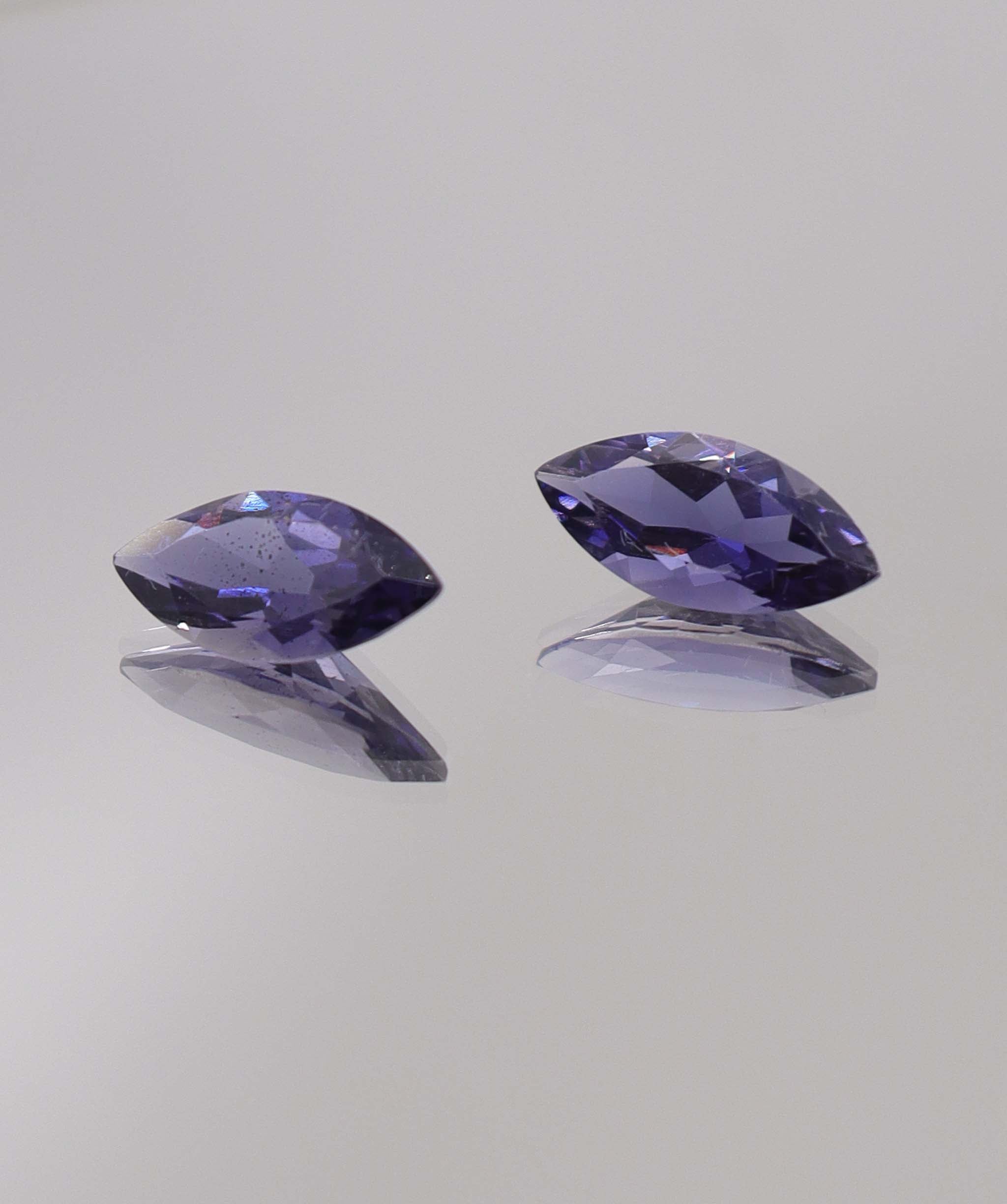 Luxury Promise 4.62ct Iolite "Water Sapphire" Marquise PAIR DXBCS0411