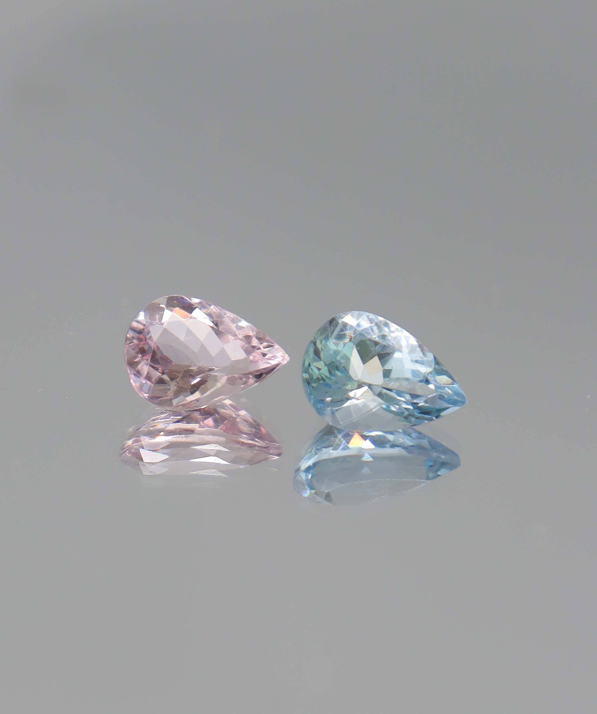 Luxury Promise 4.65ct Aquamarine & Morganite pair DXBCS1704