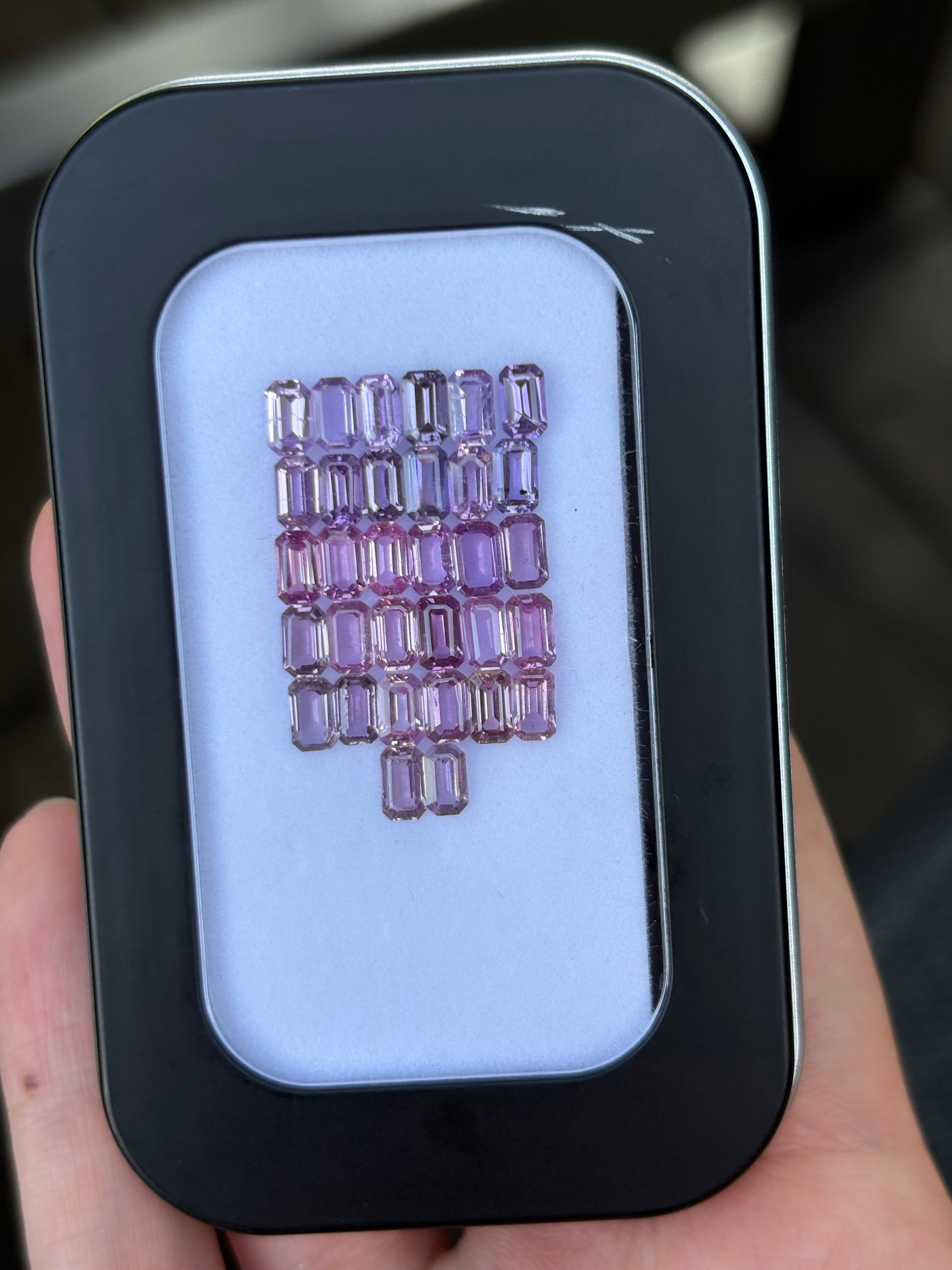 Luxury Promise 4.68ct Purple Sapphire Emerald Set (5x3) DXBCS3854