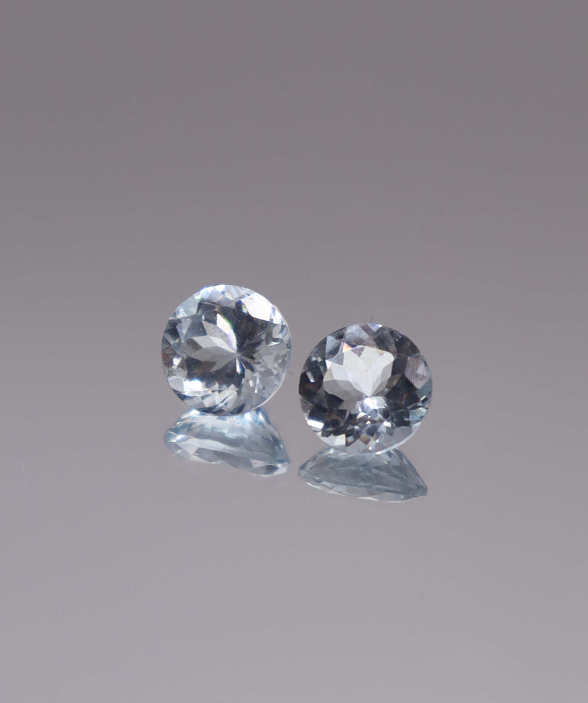 Luxury Promise 4.80ct Aquamarine Round pair DXBCS3289