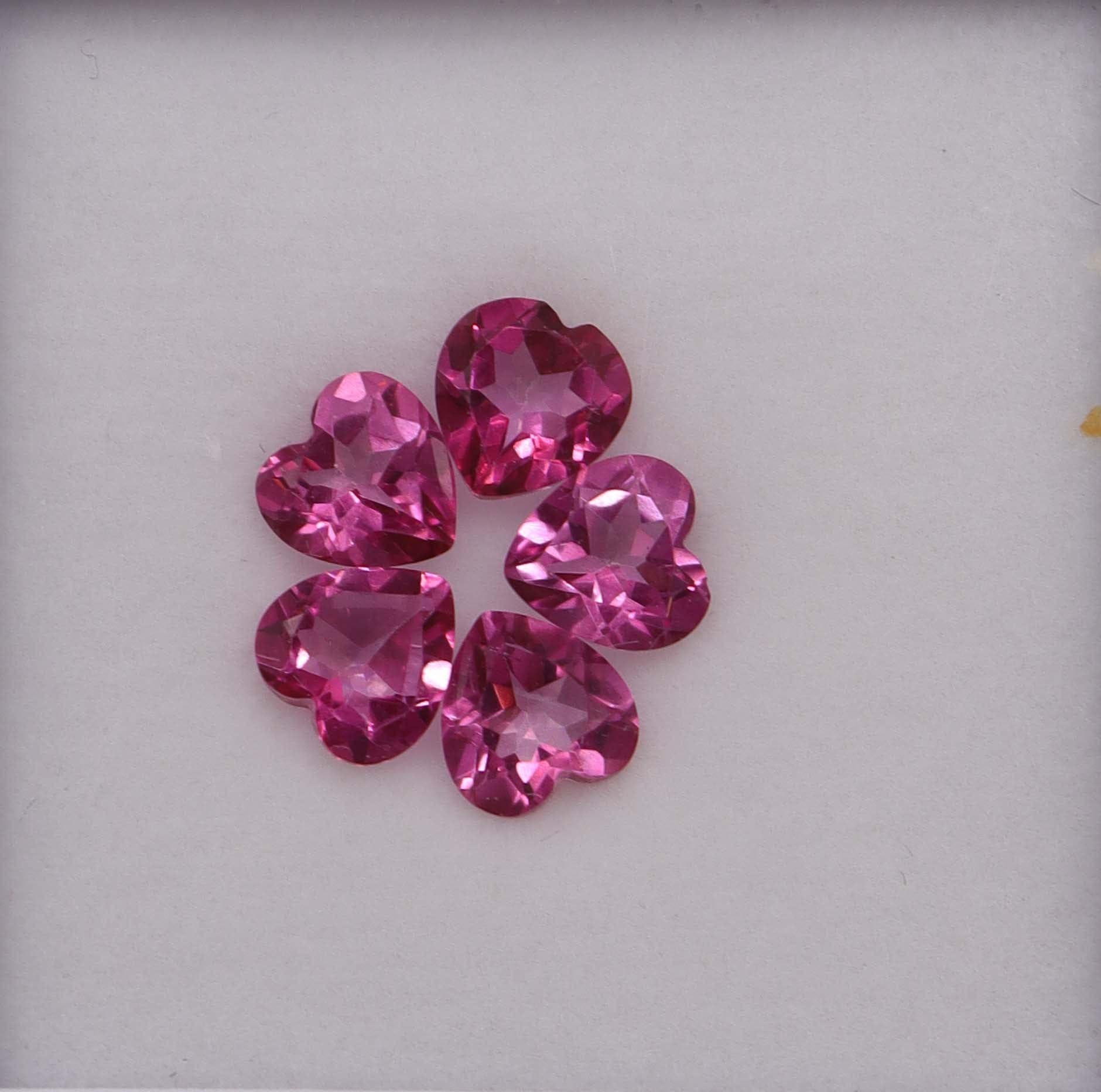 Luxury Promise 4.81ct 5x Heart Cut Pink Topaz DXBS6175