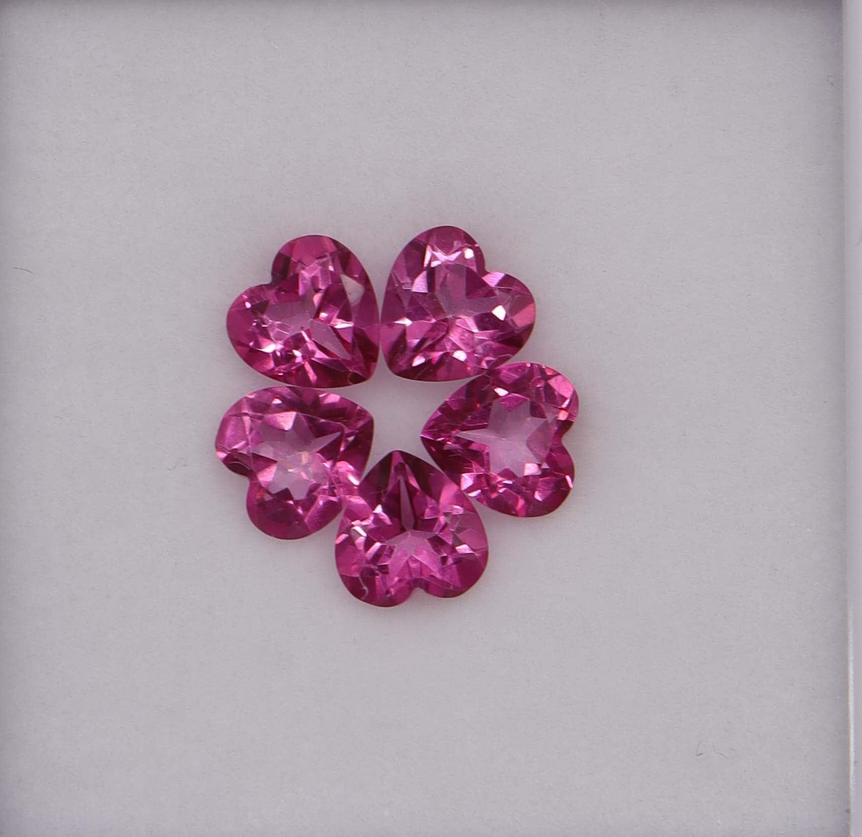 Luxury Promise 4.93ct 5x Heart Cut Pink Topaz DXBS6177