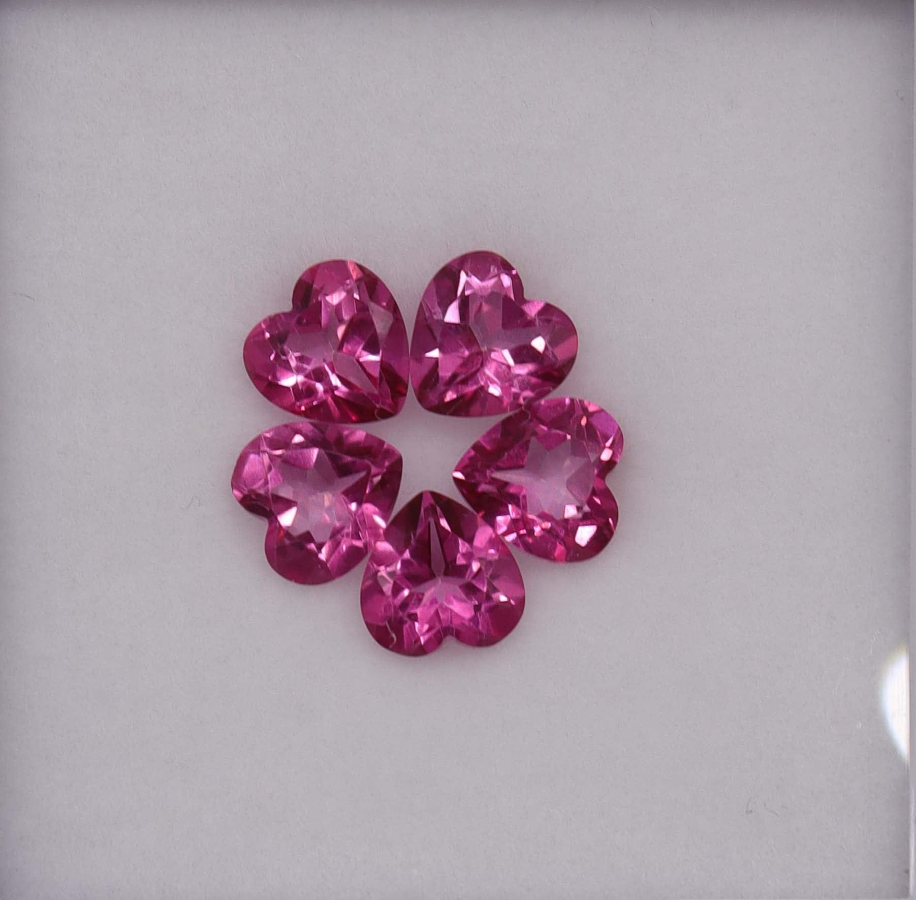 Luxury Promise 4.93ct 5x Heart Cut Pink Topaz DXBS6177