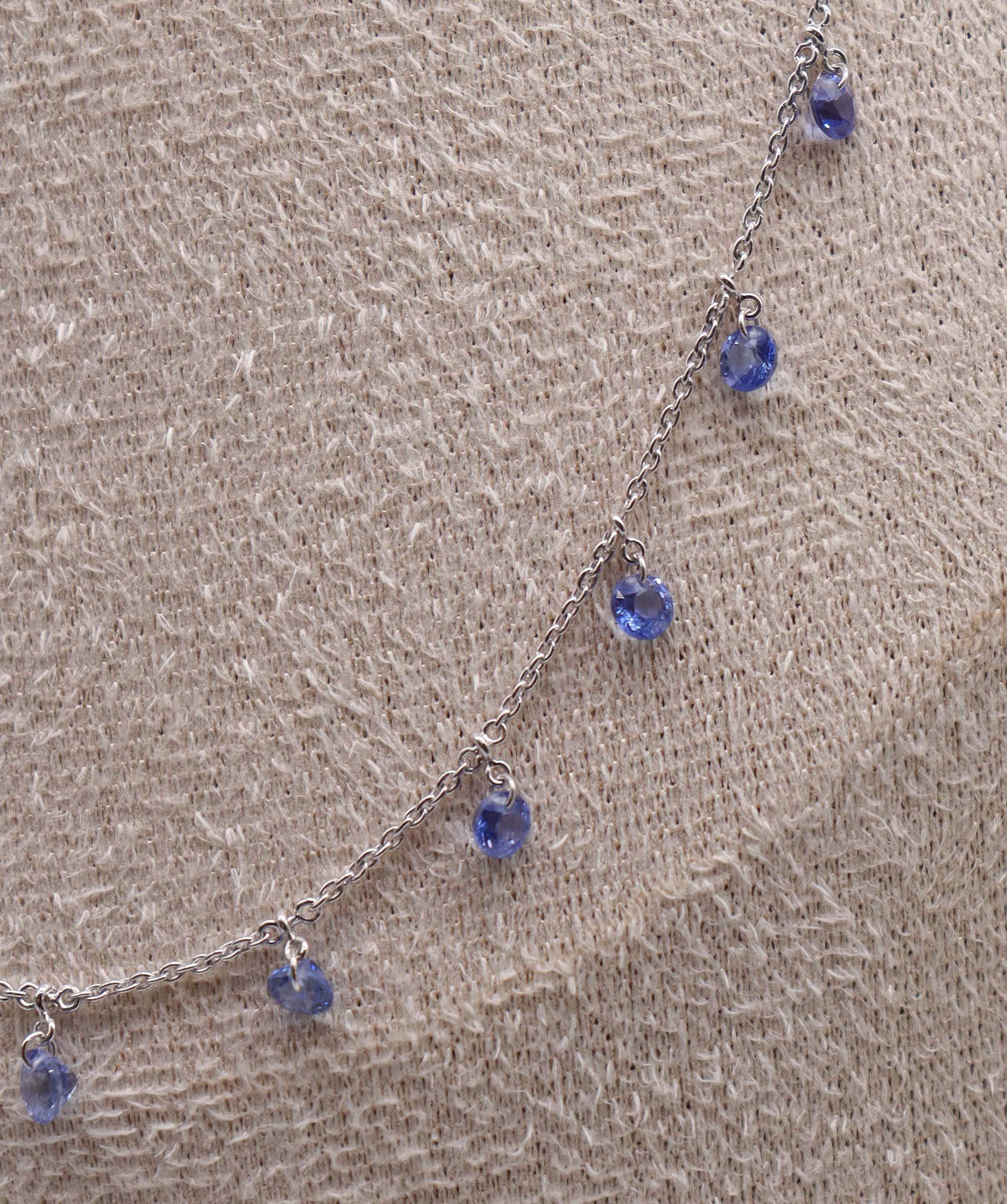 Luxury Promise 4CT BLUE SAPPHIRE Fullcut (H) NECKLACE C12433