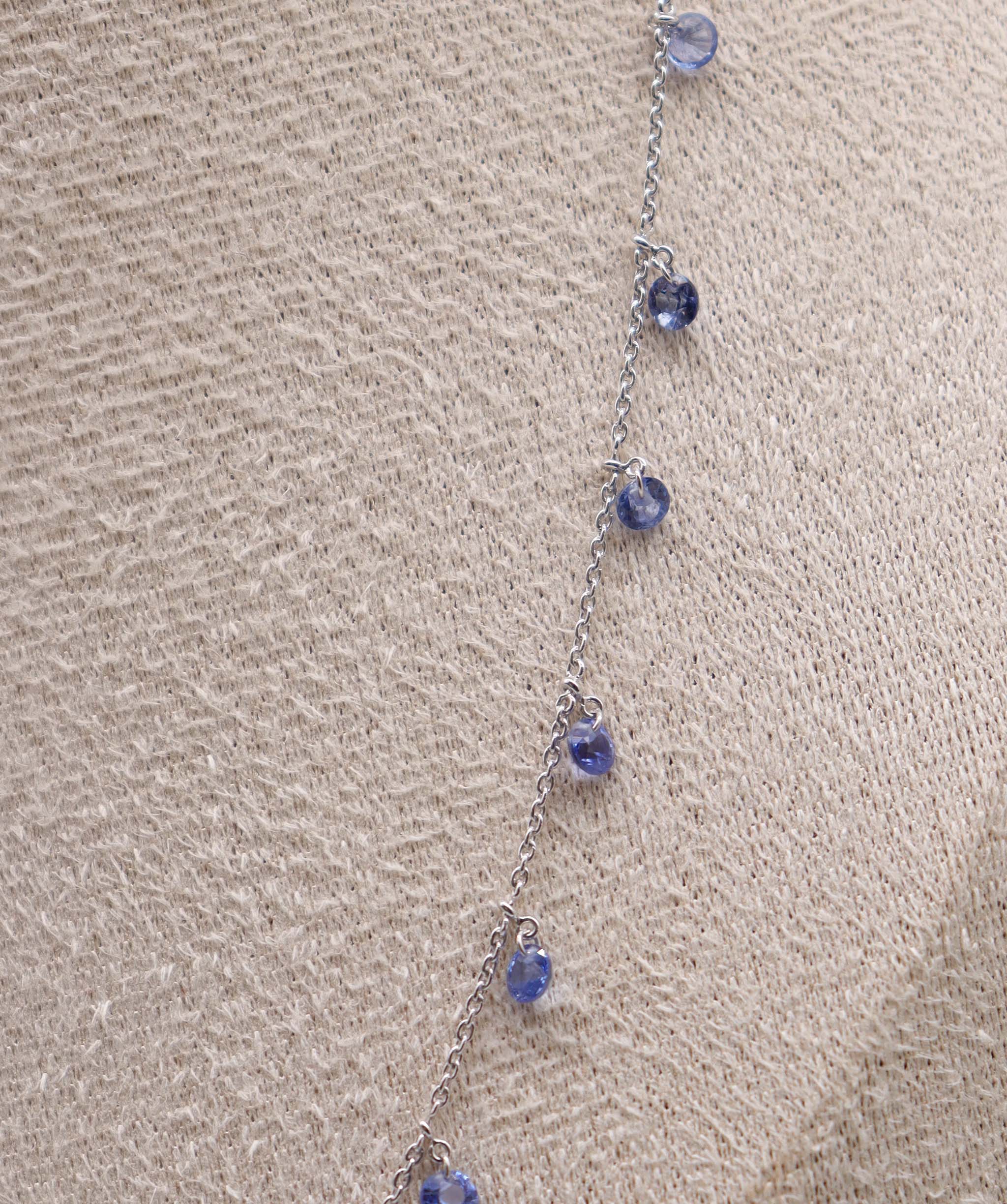 Luxury Promise 4CT BLUE SAPPHIRE Fullcut (H) NECKLACE C12433