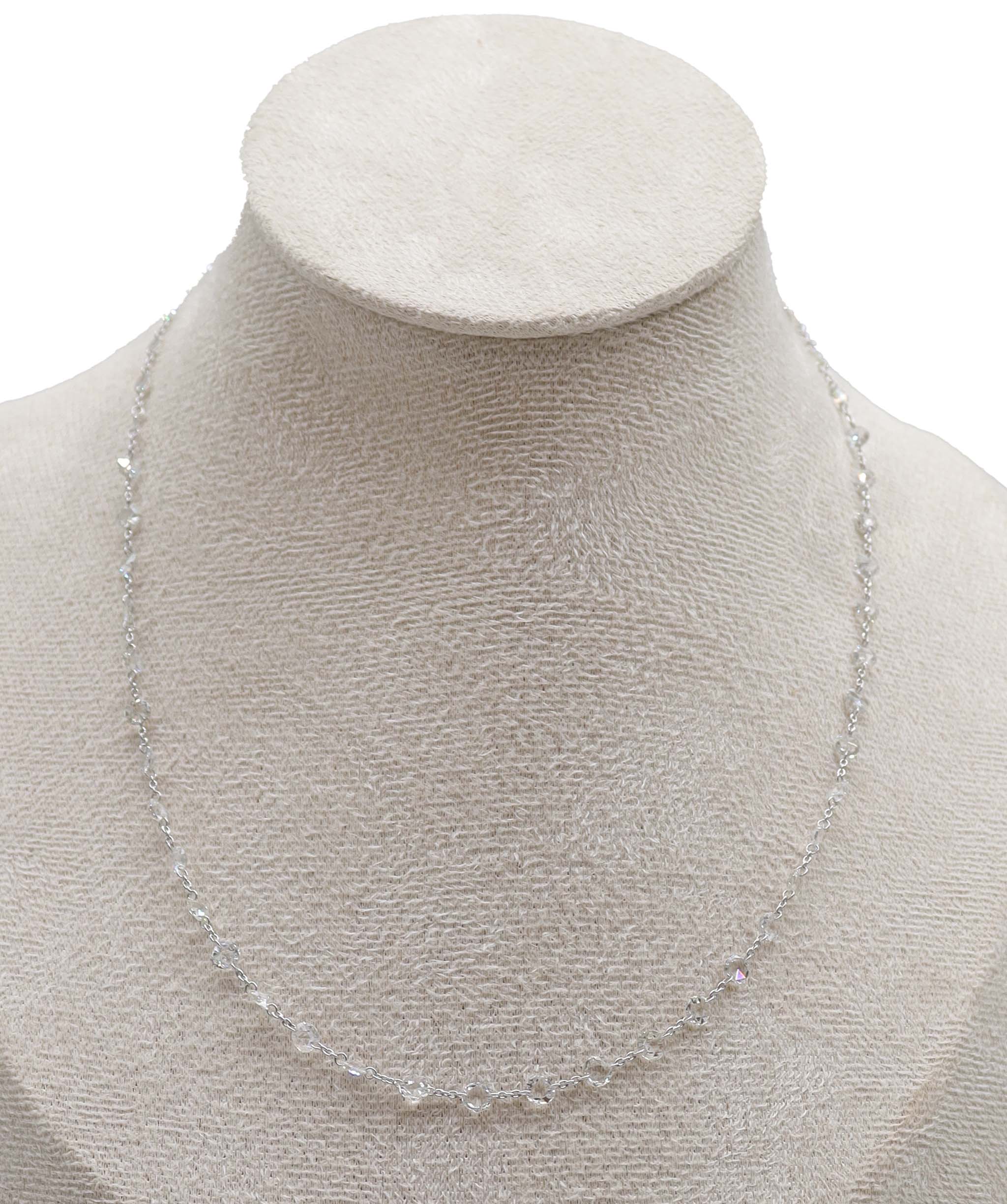 Luxury Promise 5.06ct WHITE ROSECUT NECKLACE C8729