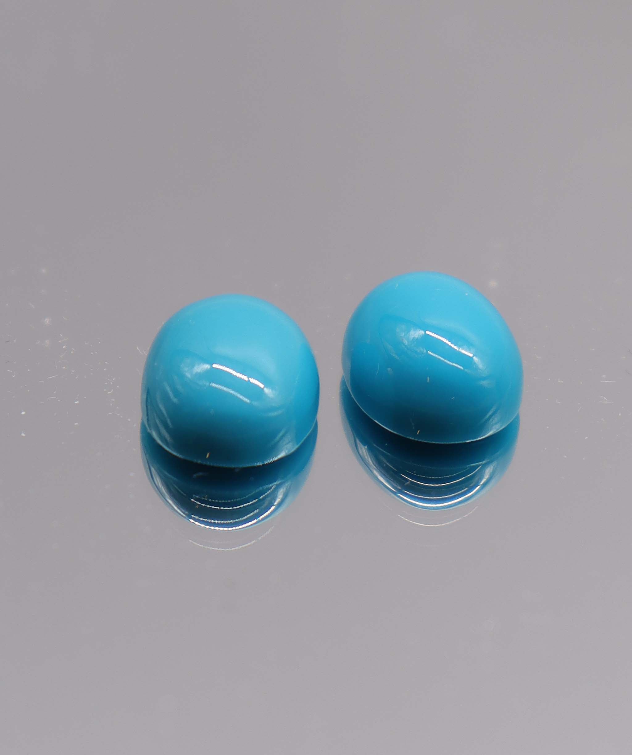 Luxury Promise 5.62ct Sleeping Beauty Turquoise Oval pair DXBCS3253
