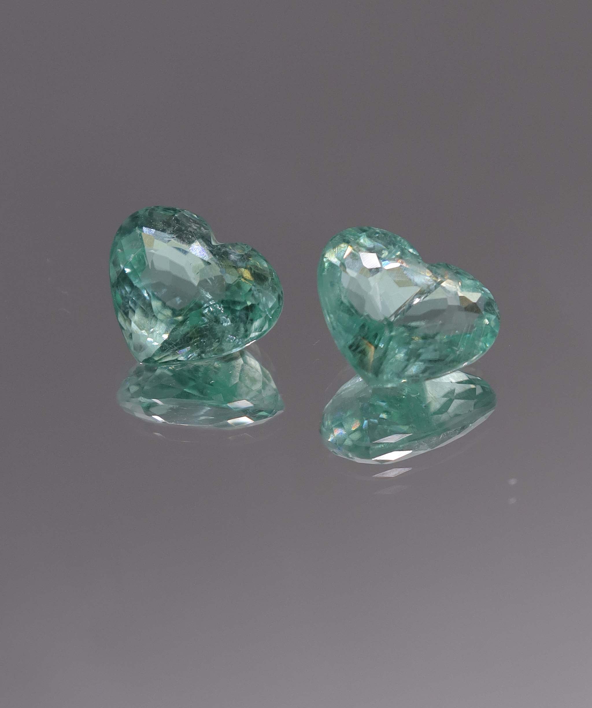 Luxury Promise 6.37ct Neon Blue Paraiba Hearts PAIR DXBCS1306