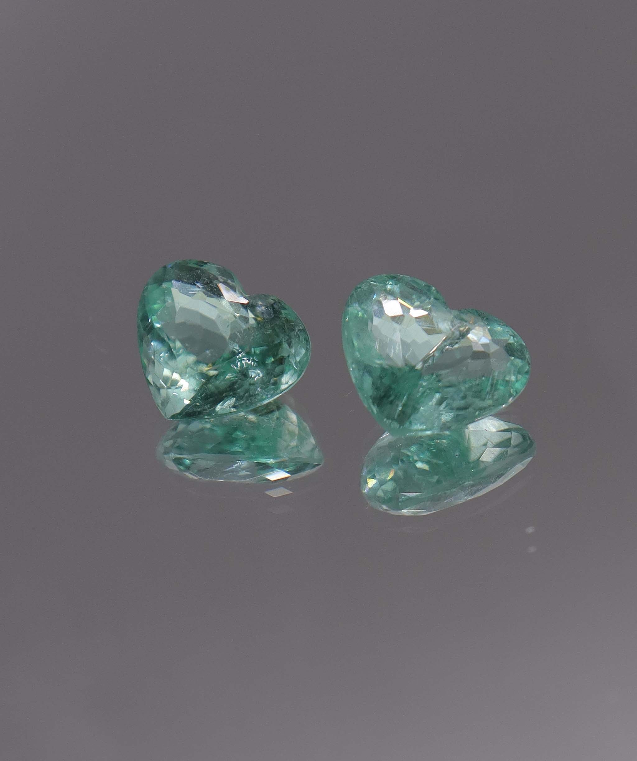 Luxury Promise 6.37ct Neon Blue Paraiba Hearts PAIR DXBCS1306