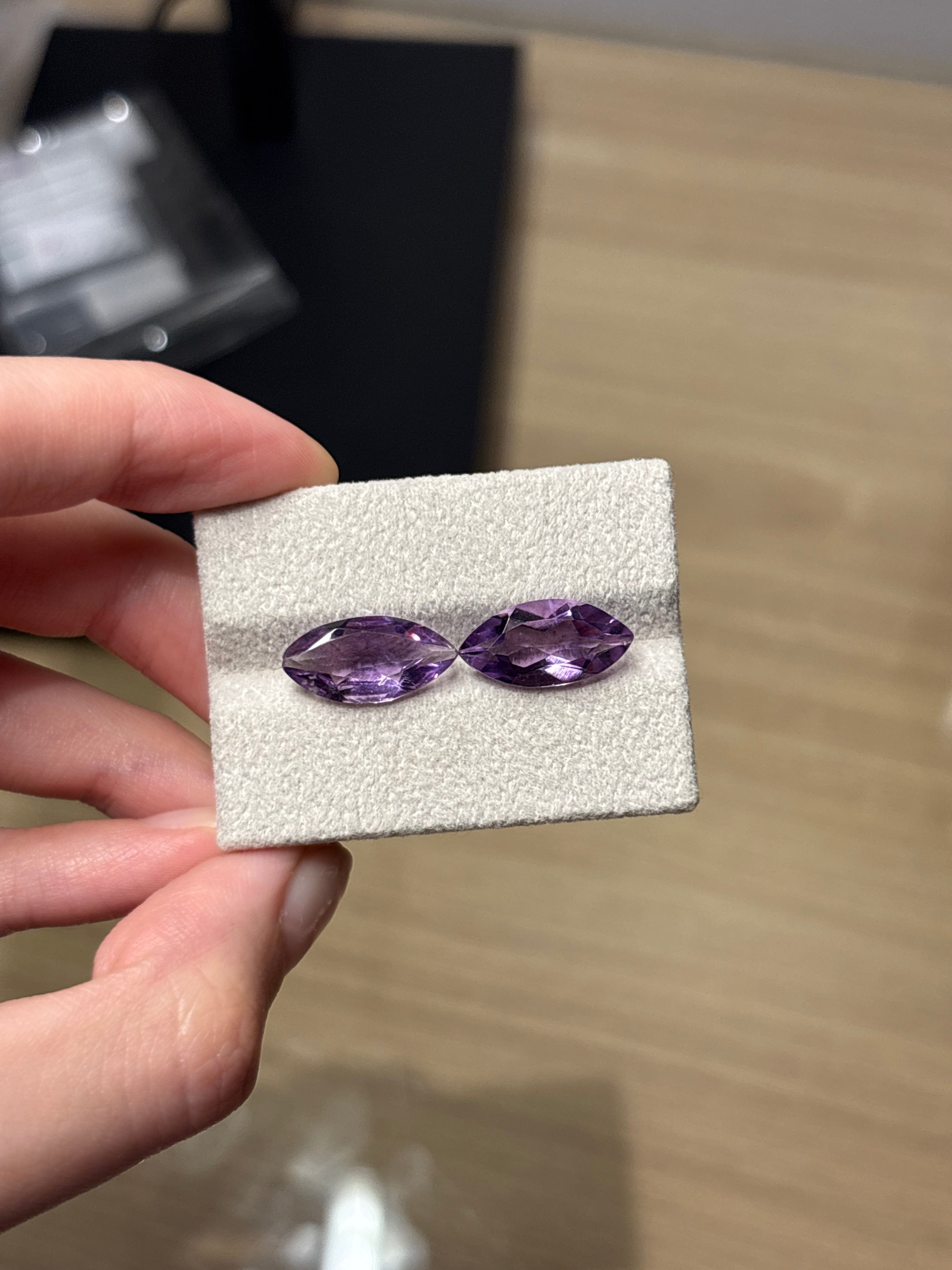 Luxury Promise 6.54ct Amethyst Marquise PAIR DXBCS0160