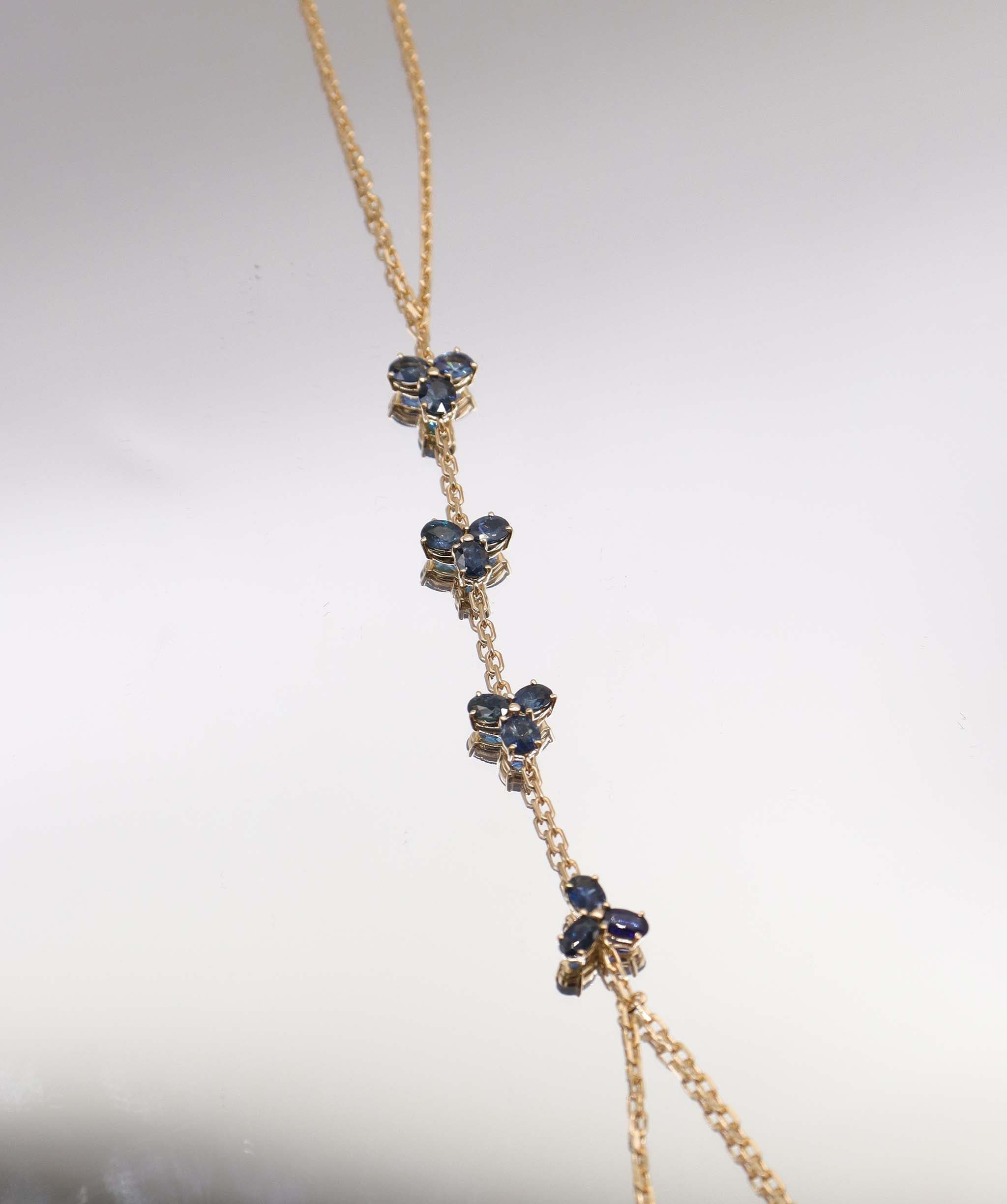 Luxury Promise 6.65ct Blue Sapphire YG Handchain DXBS5611